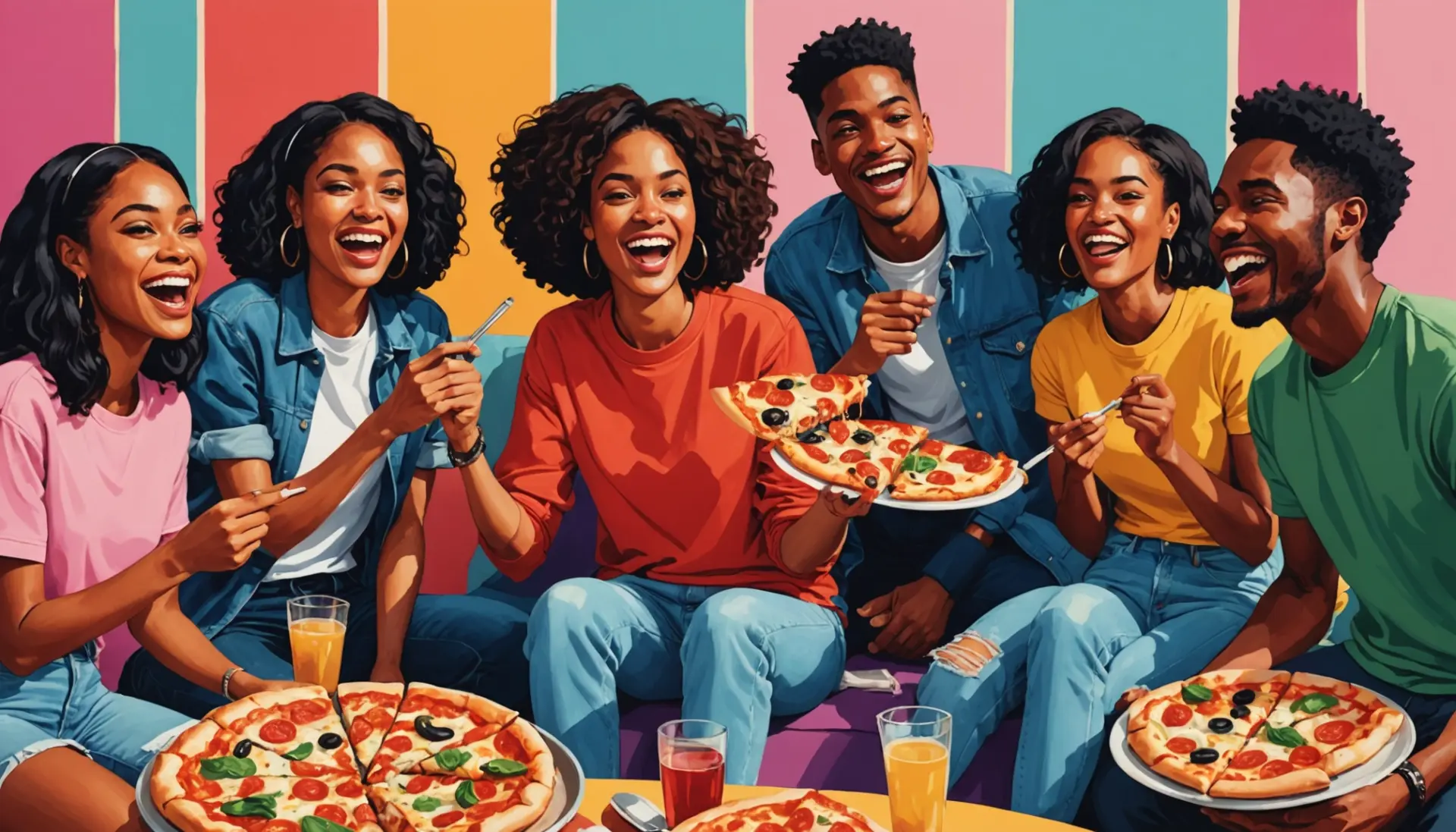 Editorial illustration representing the phrase bogart slang meaning with someone hogging an item