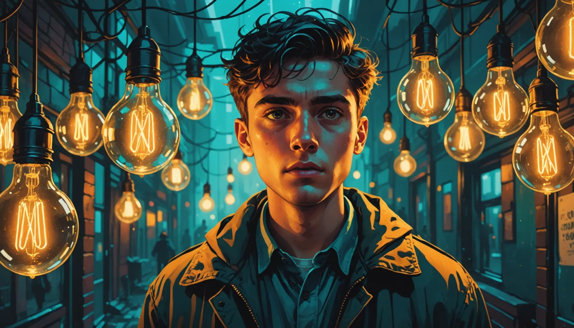 Editorial illustration showing the phrase what does gaslit mean with a person looking confused under shifting lights