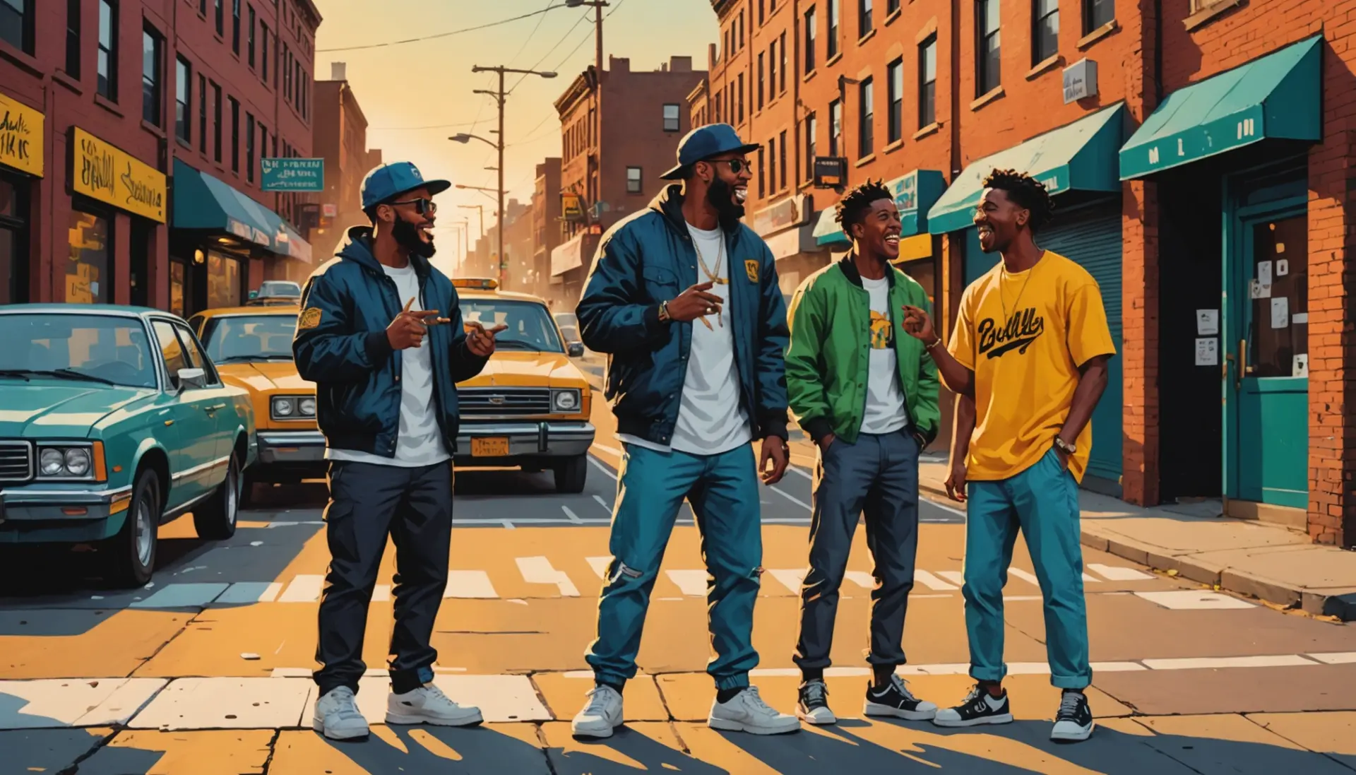 Illustration showing what is a mook nyc slang in a street scene