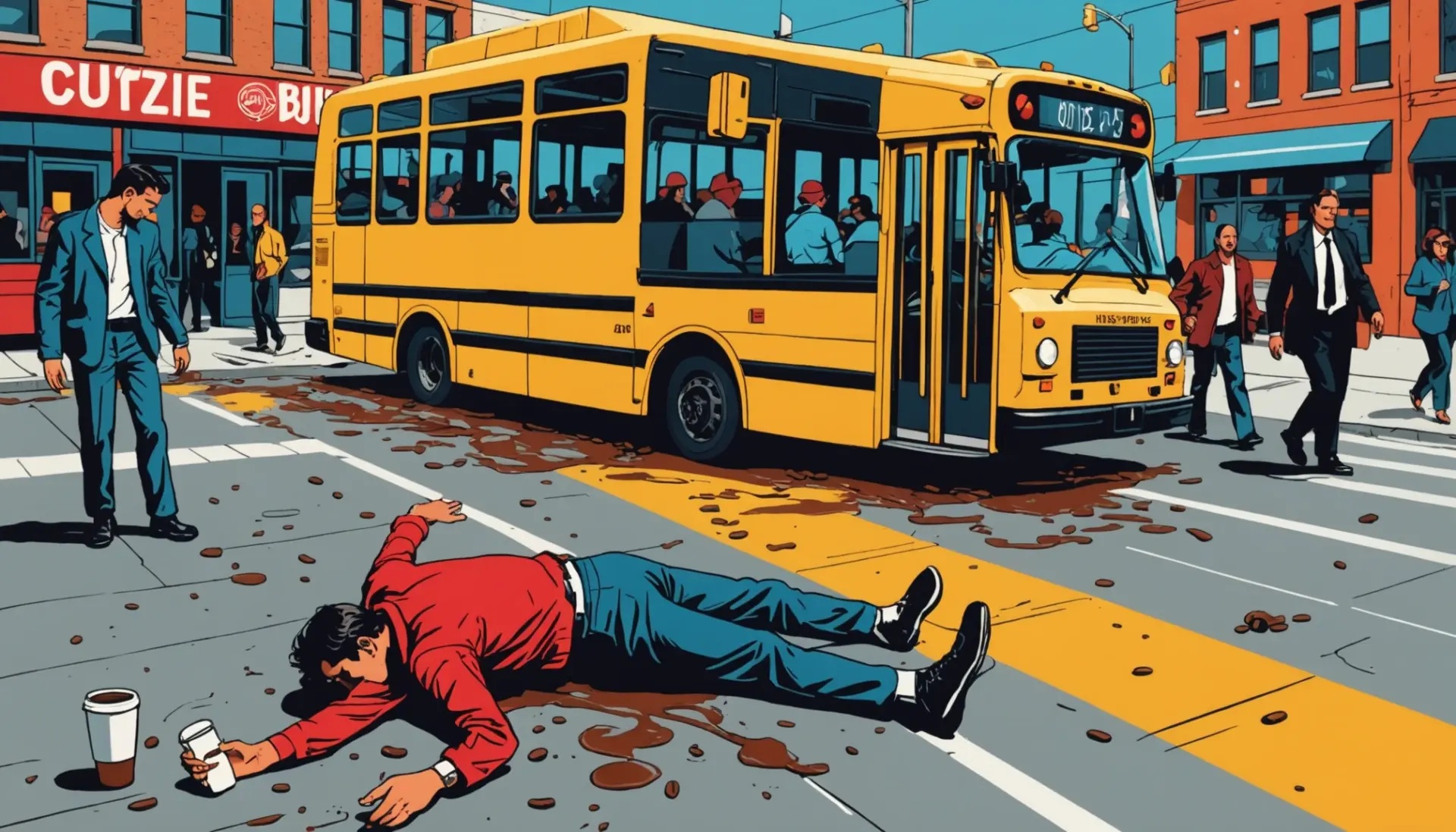 Editorial illustration of a chaotic scene capturing the idea of a whammy meaning slang