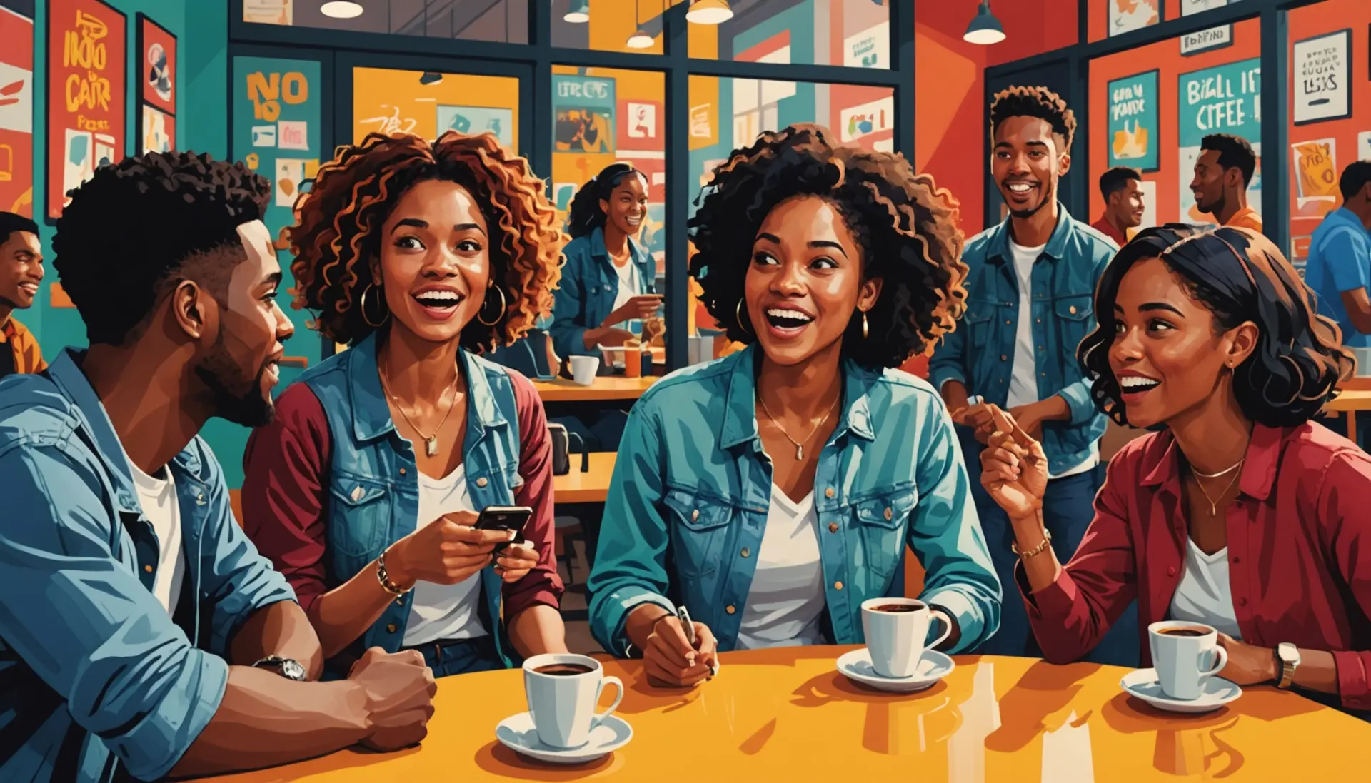 Editorial illustration showing young people arguing and calling someone a foe, representing what does foe mean in slang