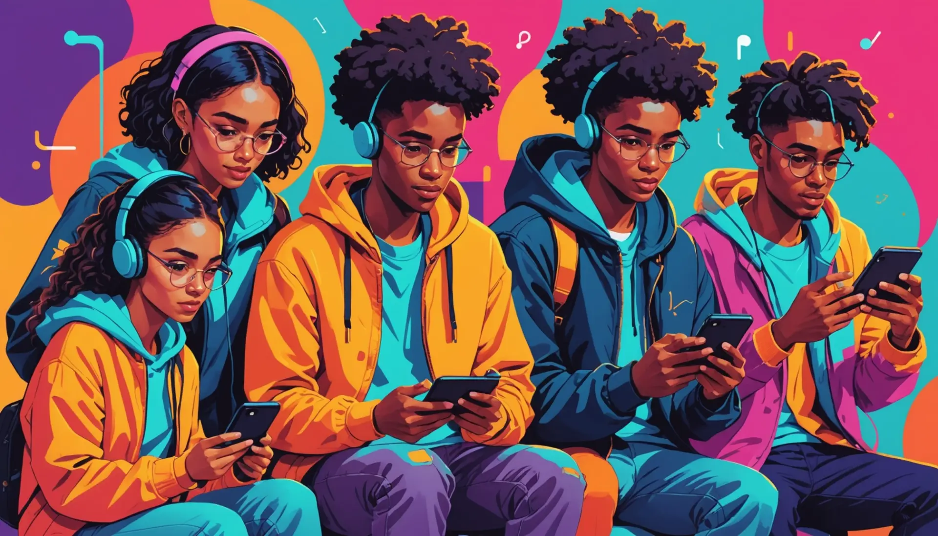 Editorial illustration showing people texting and gaming with the phrase what does f3 mean in context