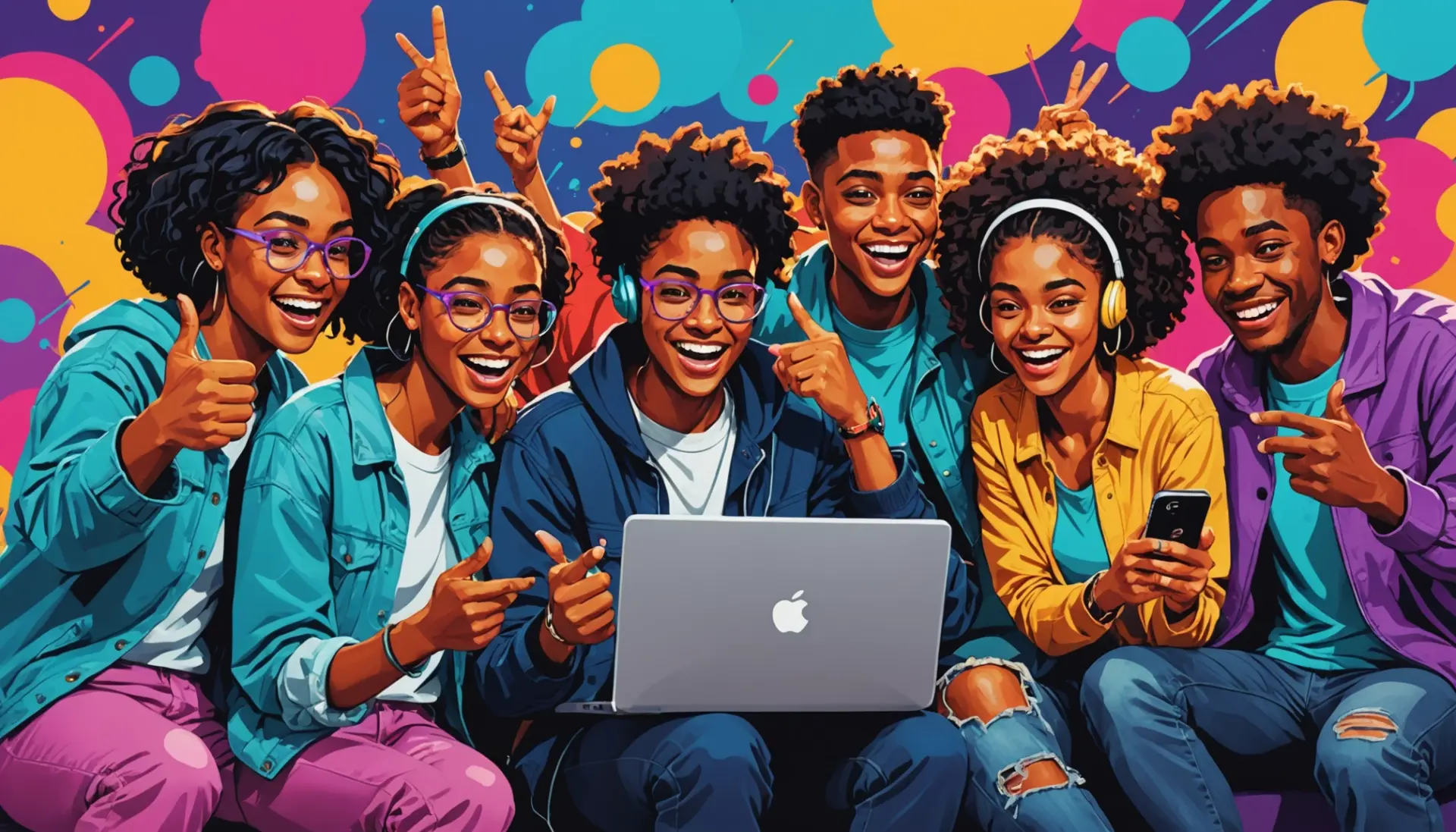 Illustration of gamers reacting to a teabagged urban dictionary search on a laptop, with the phrase teabagged urban dictionary visible in context