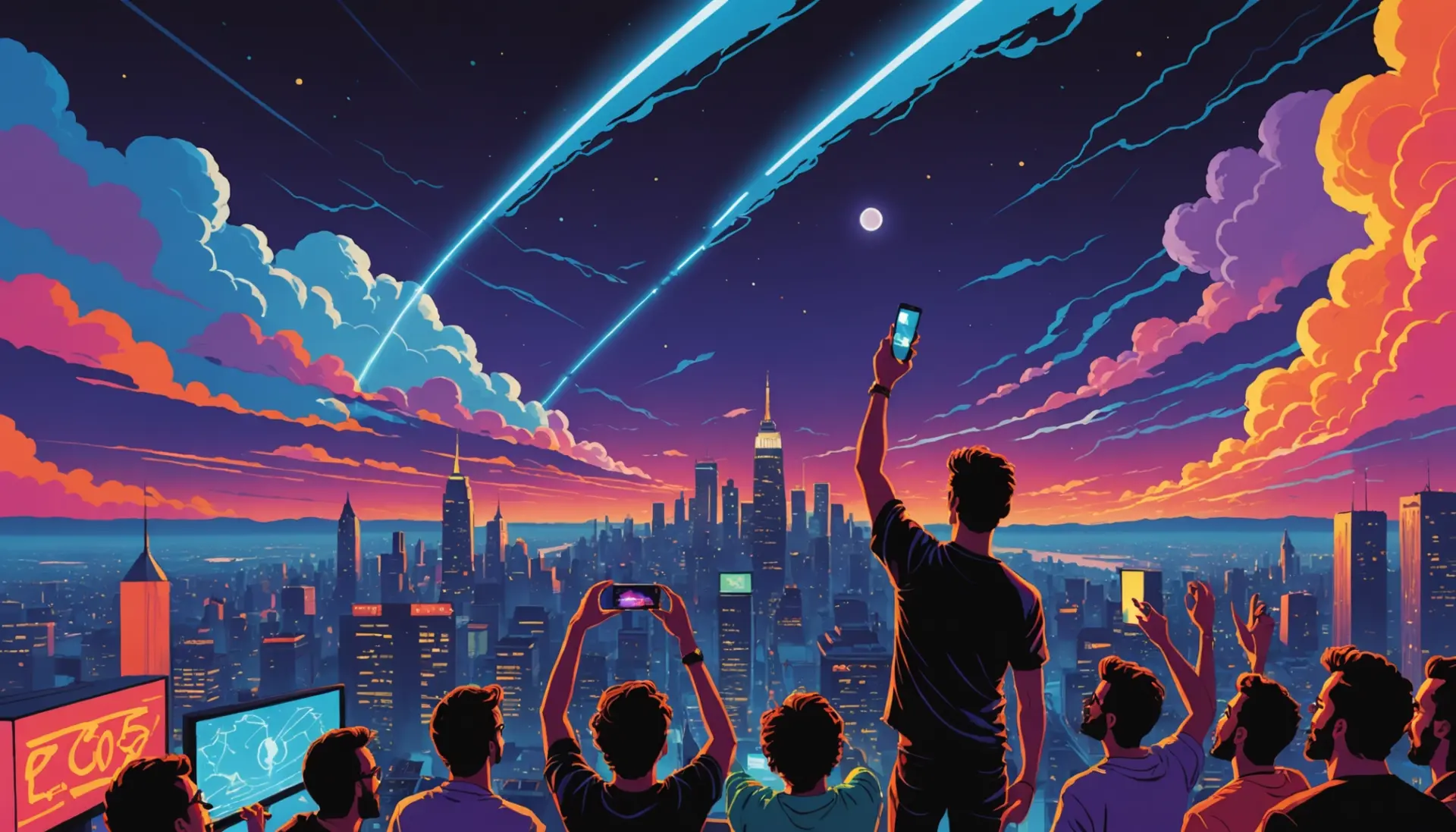 Editorial illustration of a dramatic last-ditch Hail Mary moment, representing the hail mary meaning slang