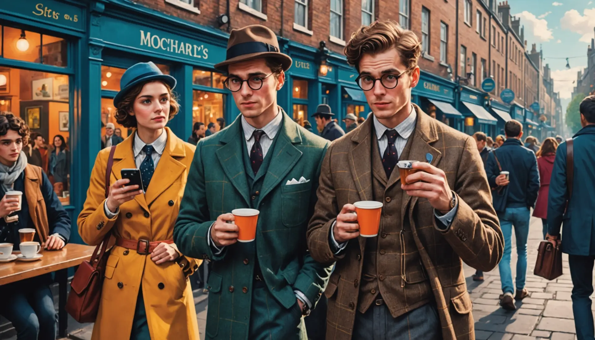 Editorial illustration showing characters labeled by class, with the phrase what is a toff in british slang conceptually represented