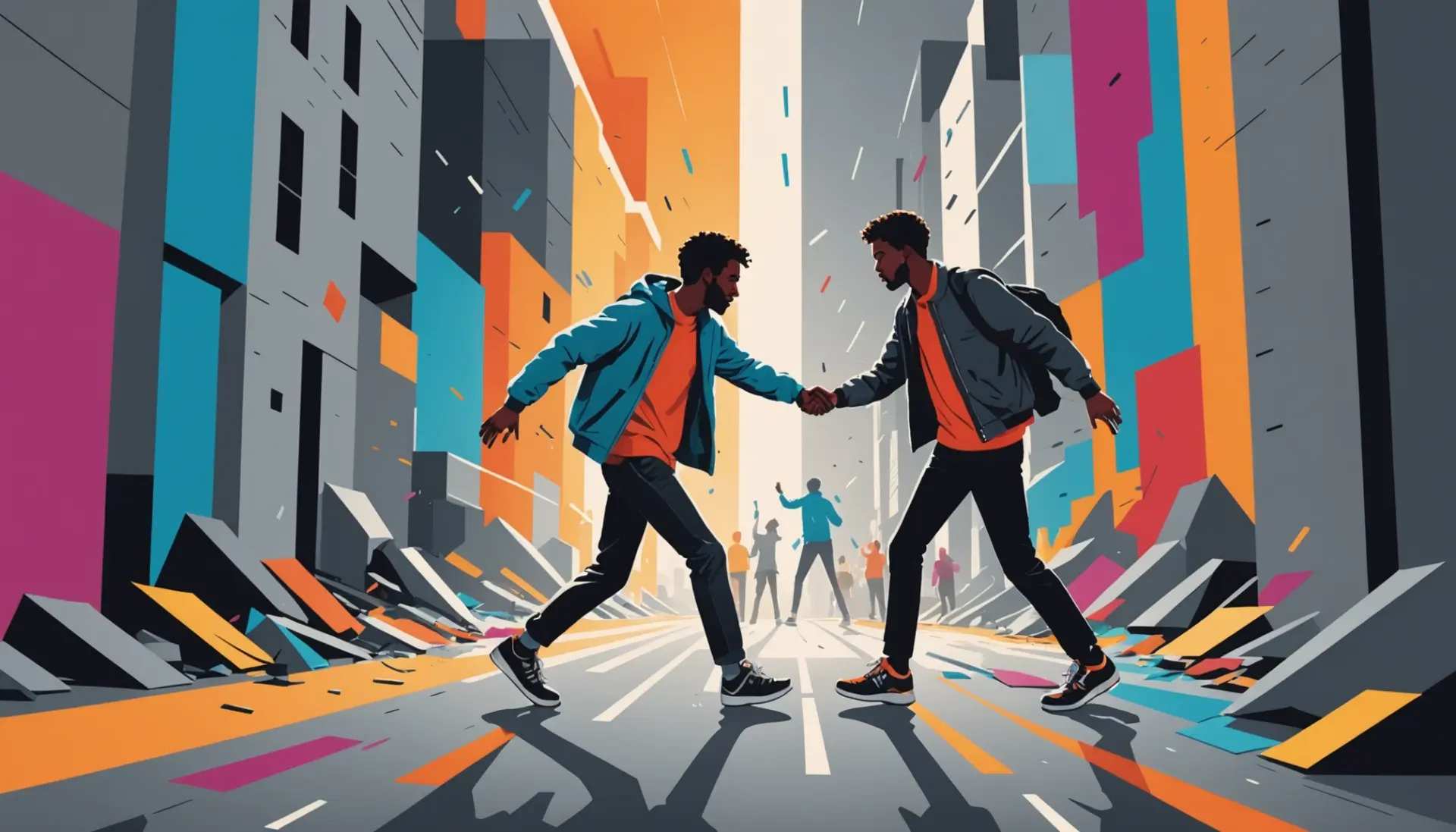 Editorial illustration representing what does 2 corinthians 7 10 mean with symbolic figures