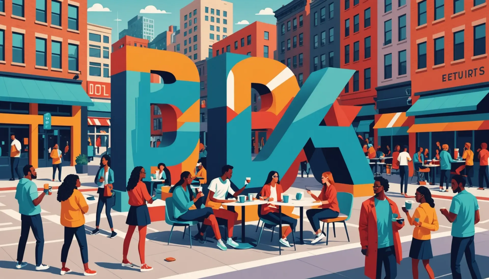 Editorial illustration showing a stylized serif letter, asking what does serif mean