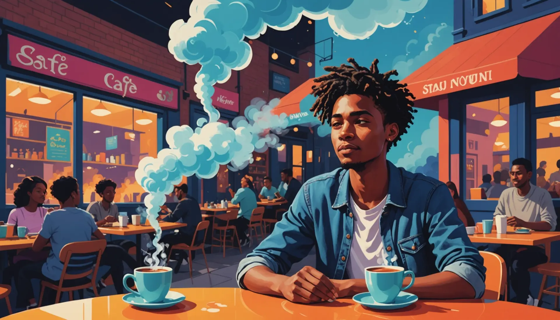 Illustration showing a person with a steaming pot over their head labeled brain stew meaning