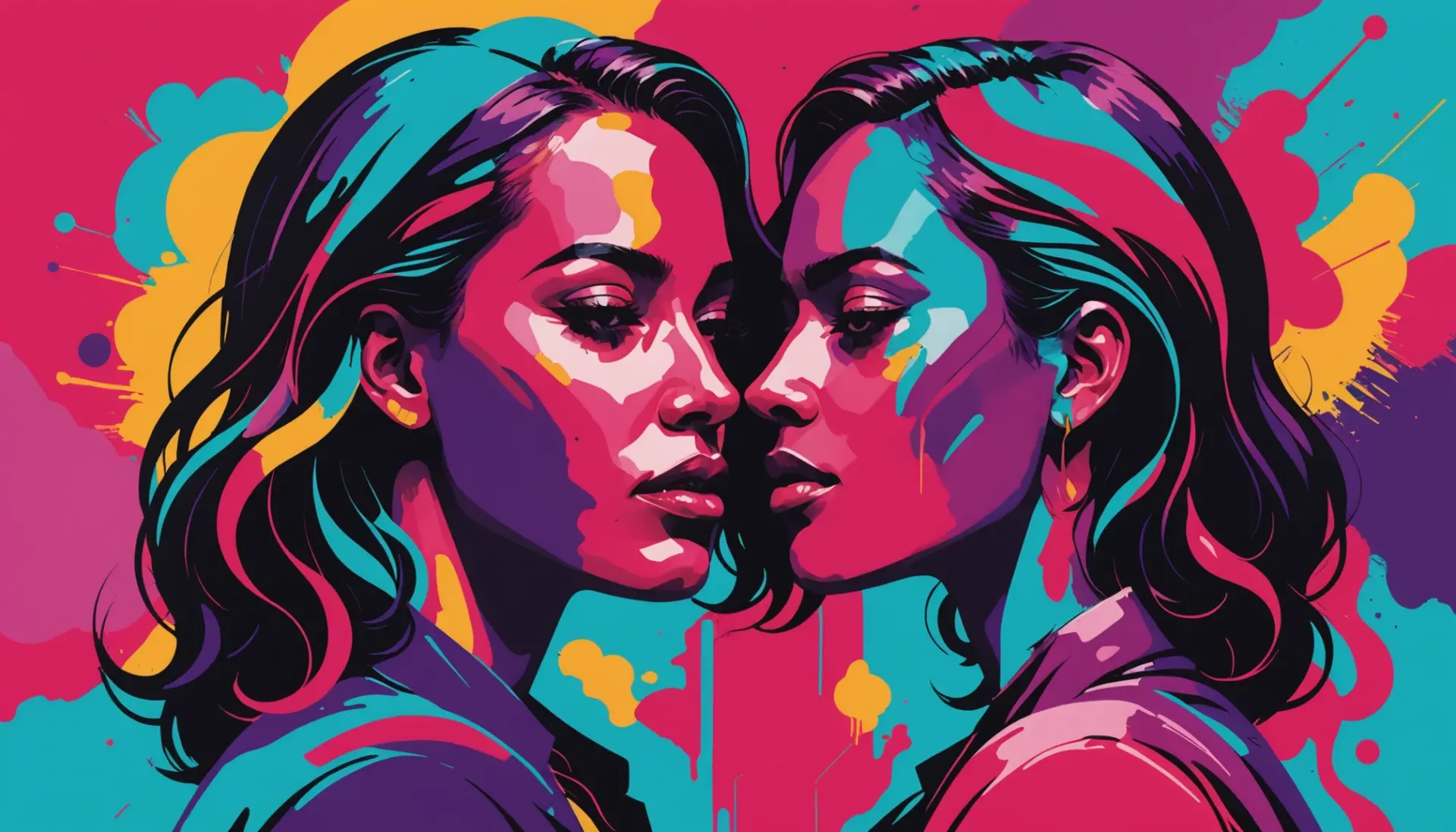 Editorial illustration representing what is rainbow kiss urban dictionary with vibrant colors and symbolic imagery