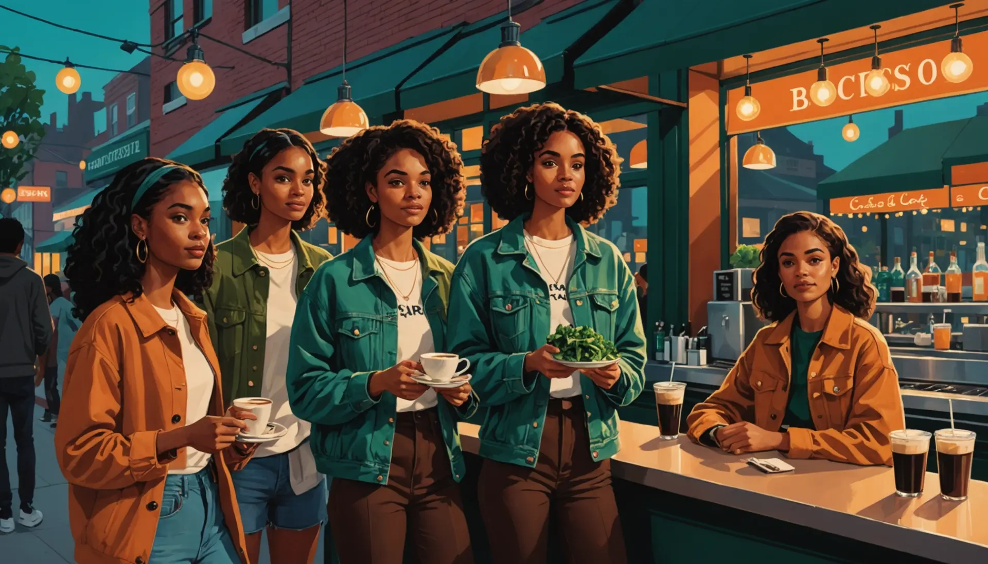 Editorial illustration showing urban youth embodying broccoli rabe meaning slang vibe