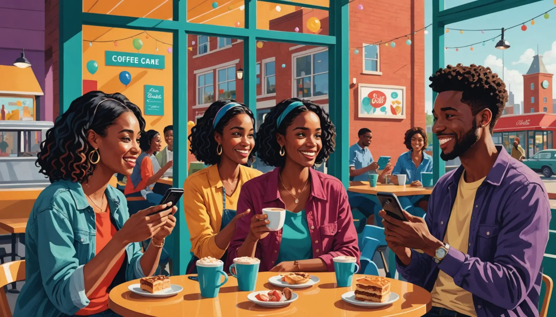 Editorial illustration showing people using the phrase sow meaning slang in chat bubbles