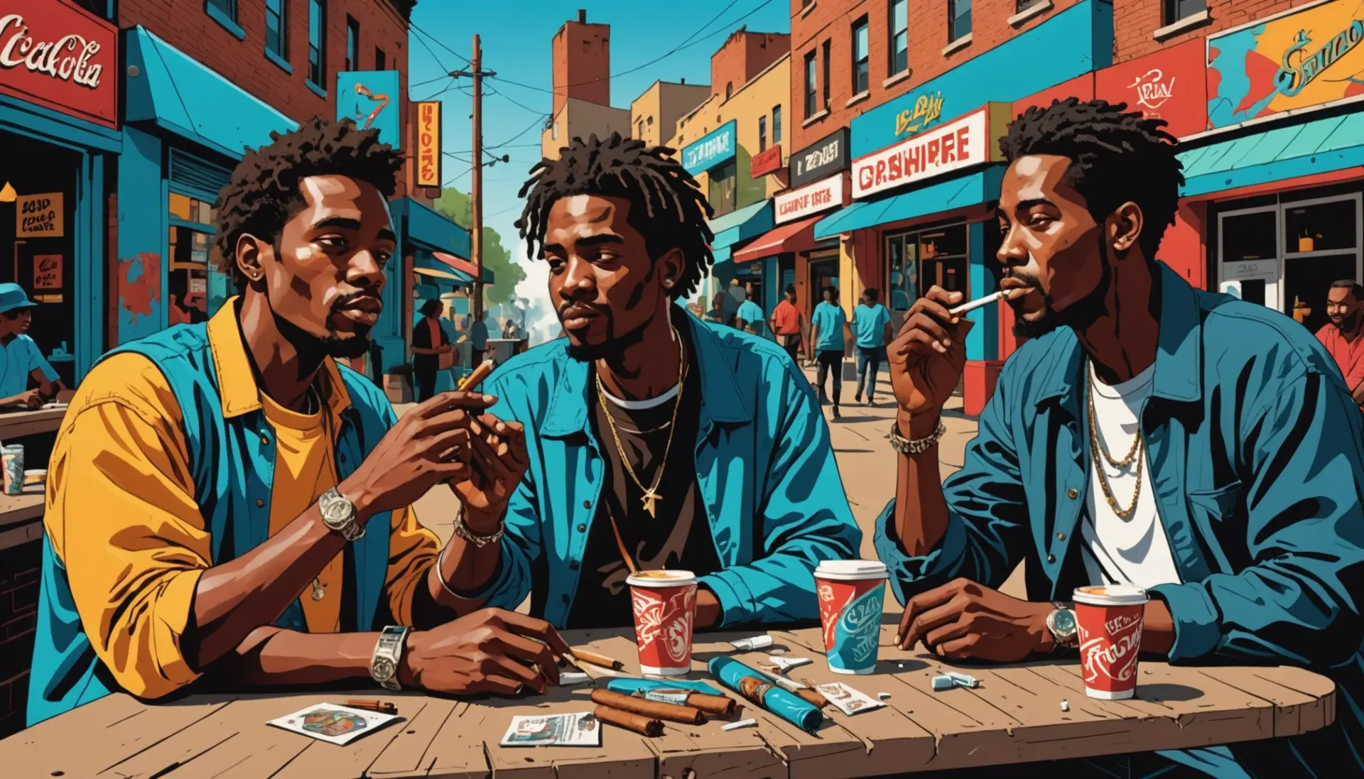 Editorial illustration showing a cannabis blunt and a speech bubble with the phrase what does blunt mean in slang