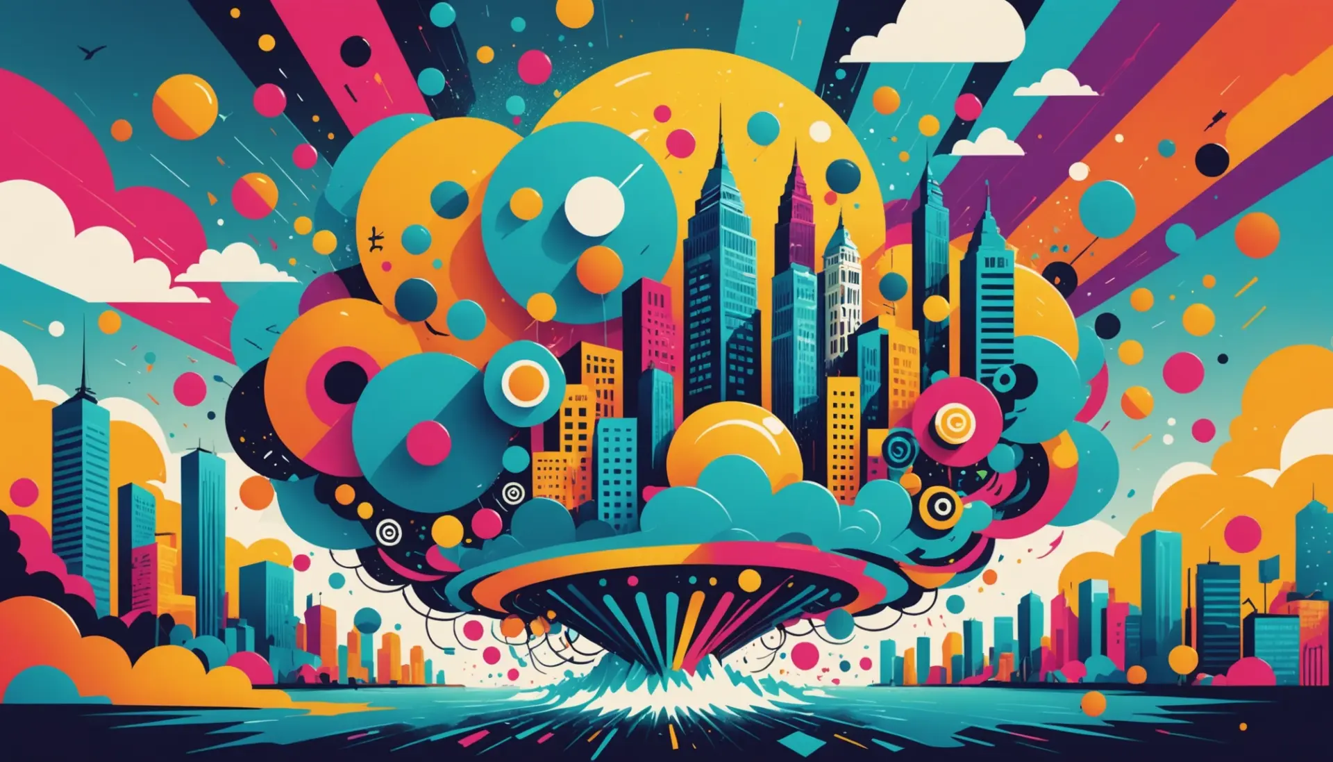 Editorial illustration showing the phrase nigerian hurricane urban dictionary as a chaotic swirl of memes and messages