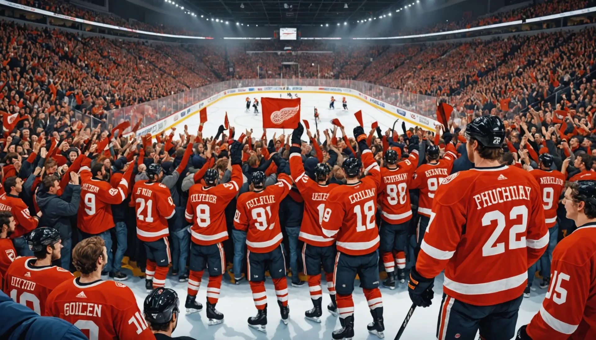 Editorial illustration showing the phrase red wing slang meaning through boots and hockey imagery