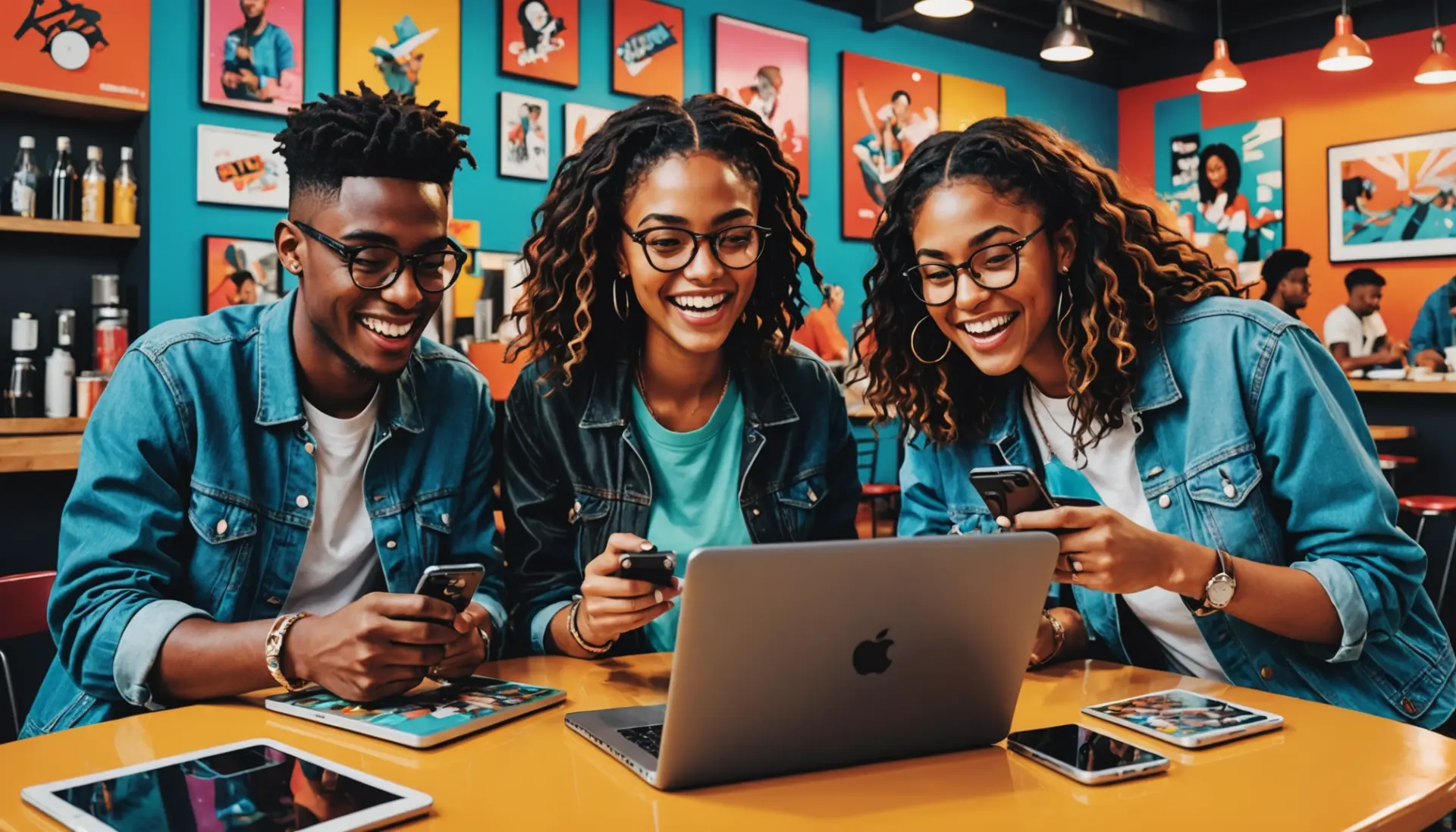 Editorial illustration showing people using phones with the phrase adl meaning slang highlighted in conversation bubbles