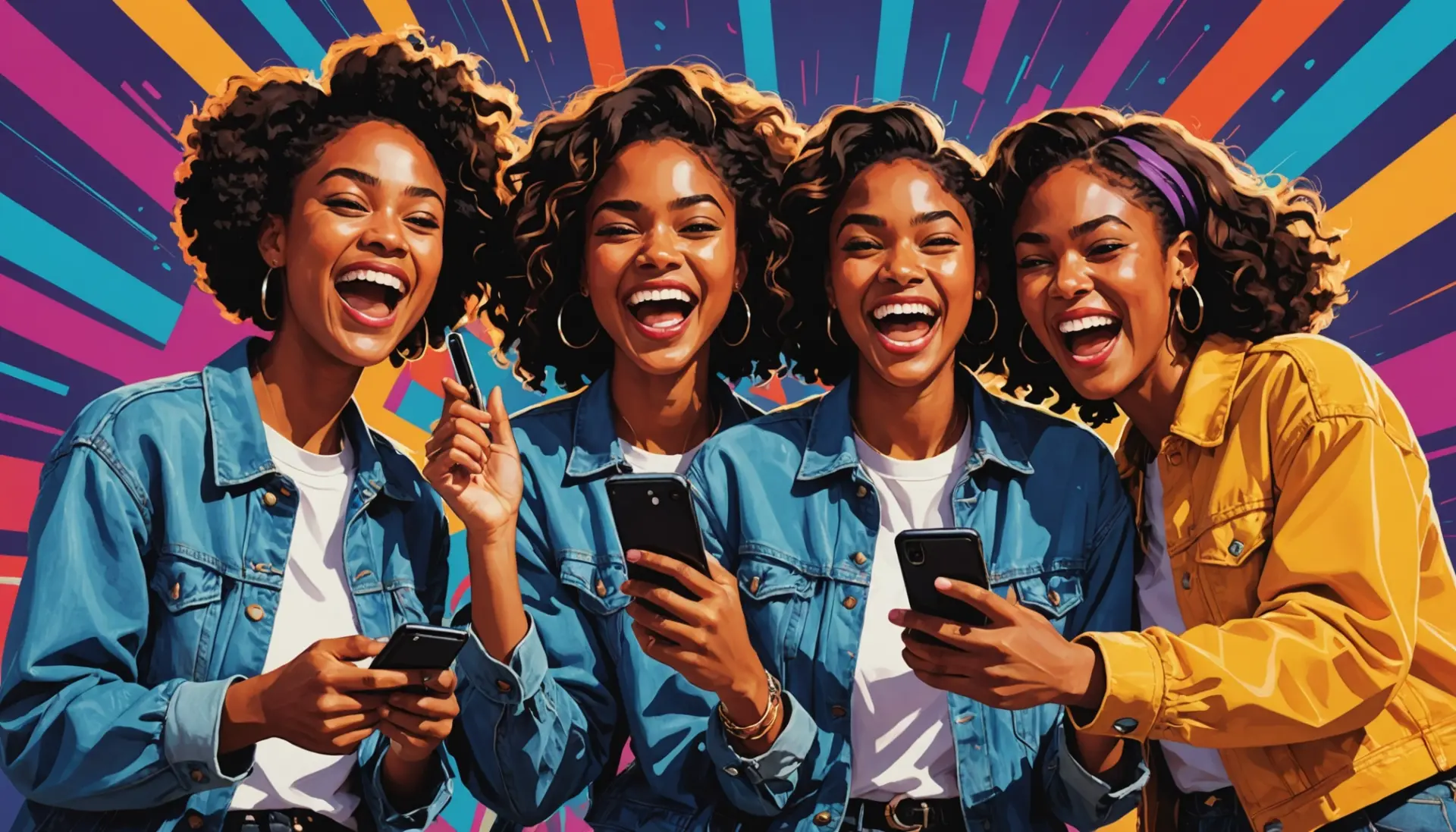 Editorial illustration showing people laughing at a clip with the caption corps meaning slang