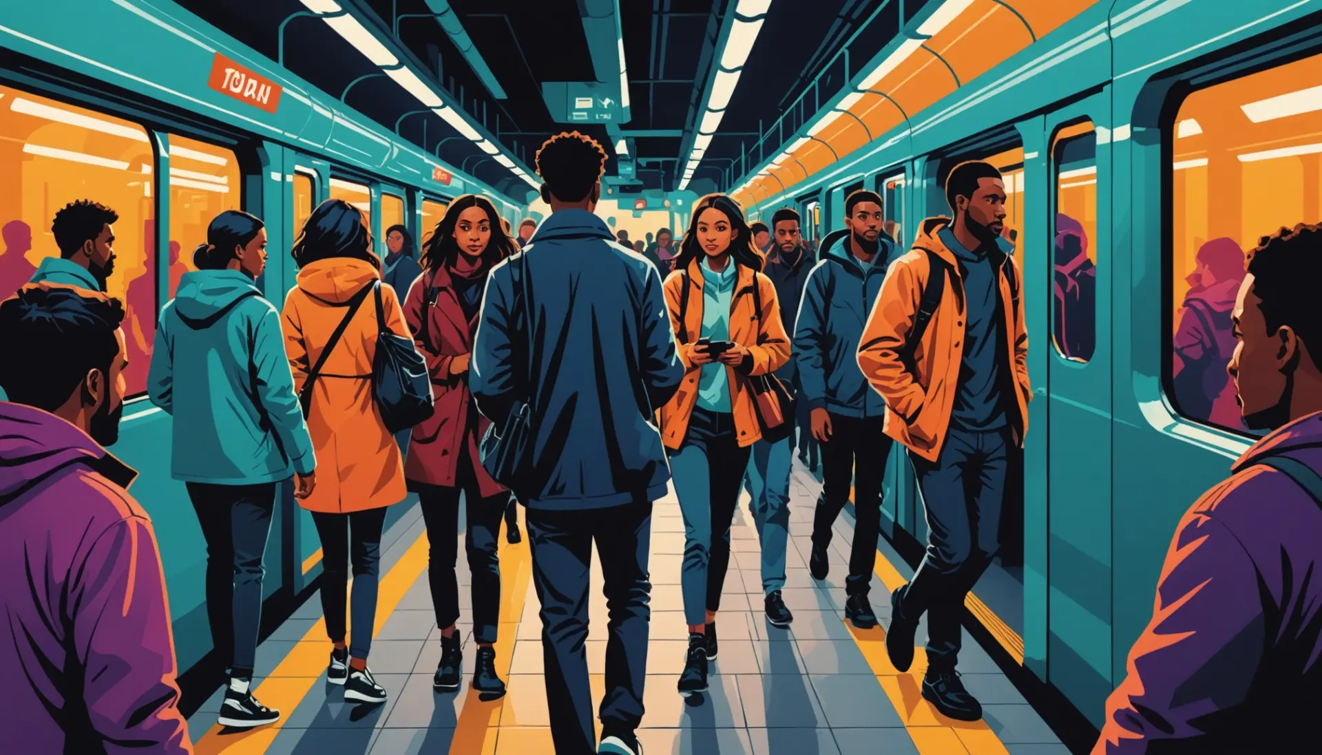 Editorial illustration depicting the phrase frottage meaning urban dictionary in a conceptual scene
