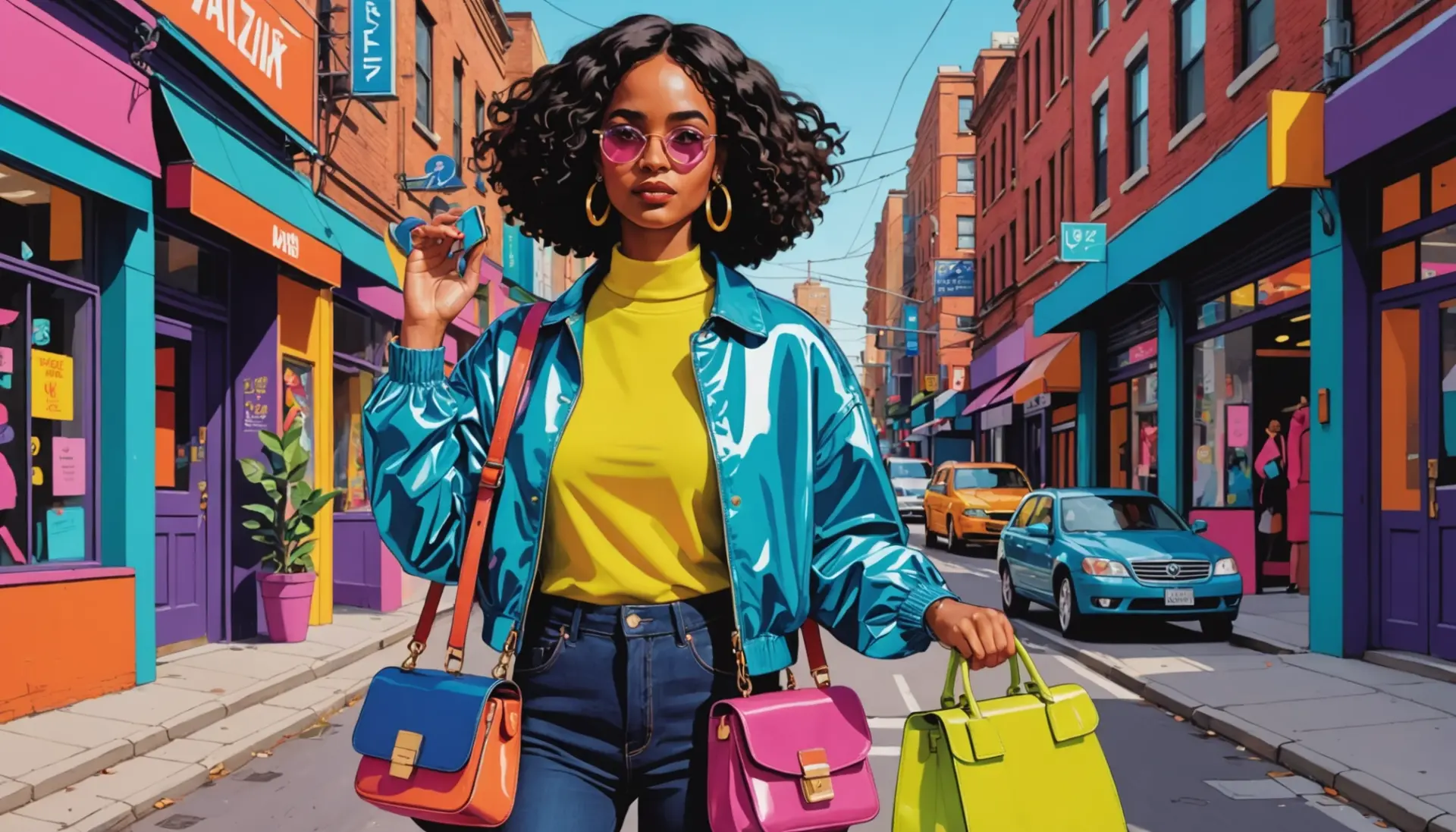 Editorial illustration showing a fake luxury item with the phrase what does ersatz mean conceptually represented