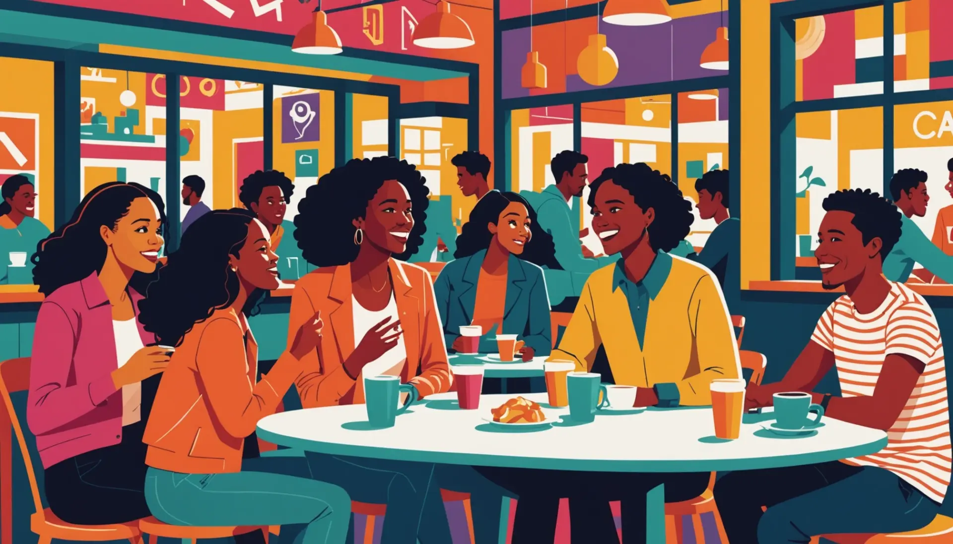 Editorial illustration representing the phrase what does wanking mean with colorful abstract figures