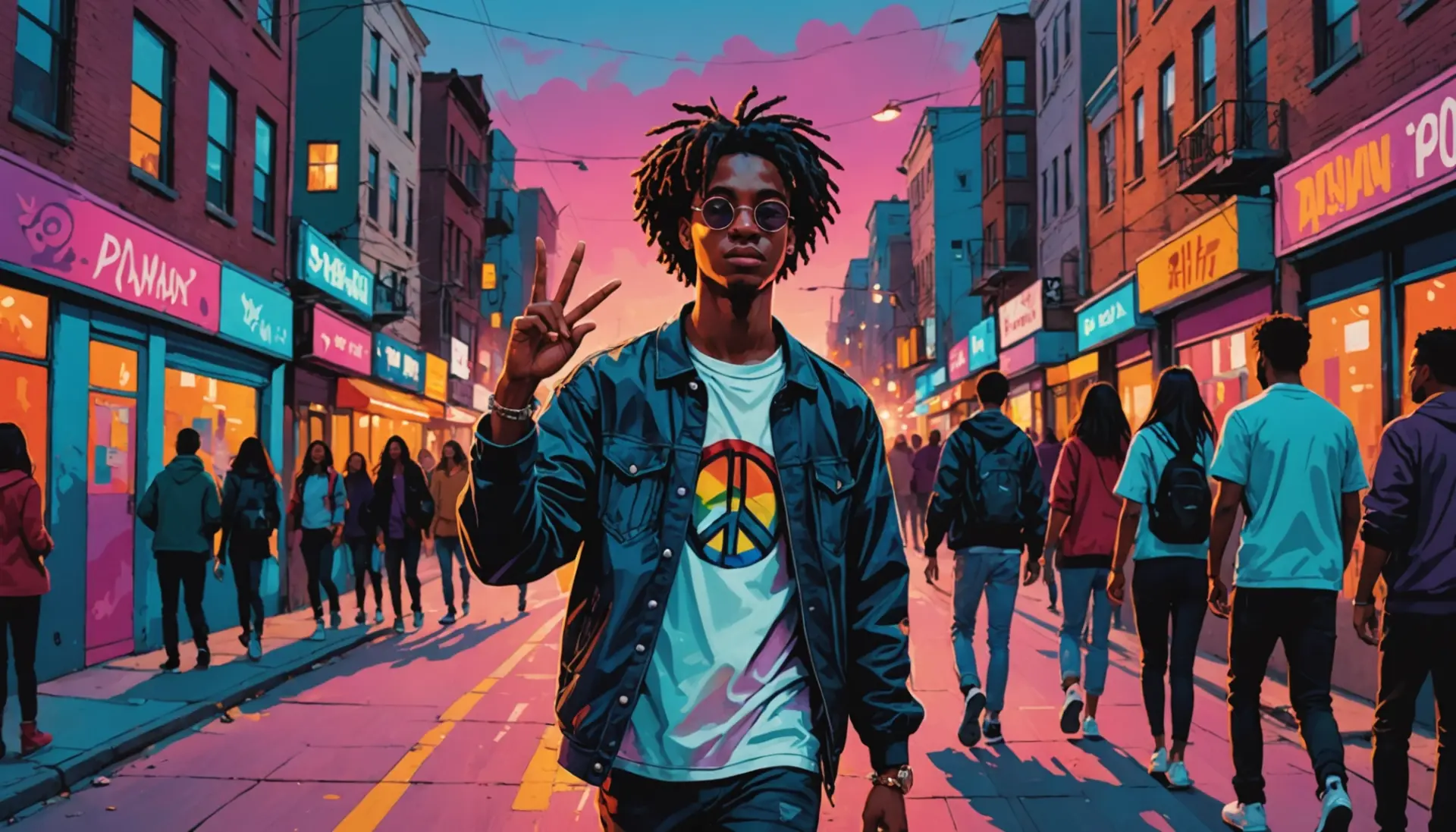 what does deuces mean slang illustrated: two-finger peace sign and an exit gesture