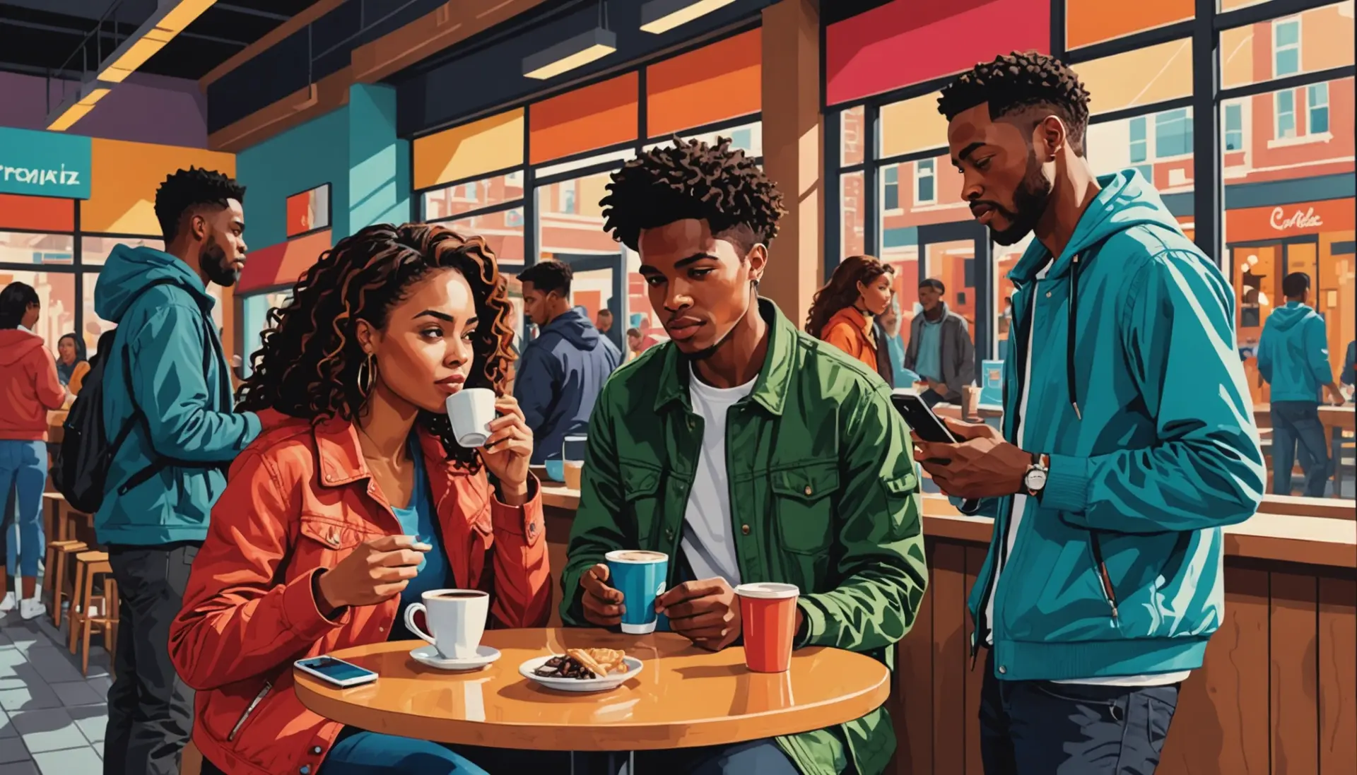 Editorial illustration representing what does jones mean with people showing cravings and desire