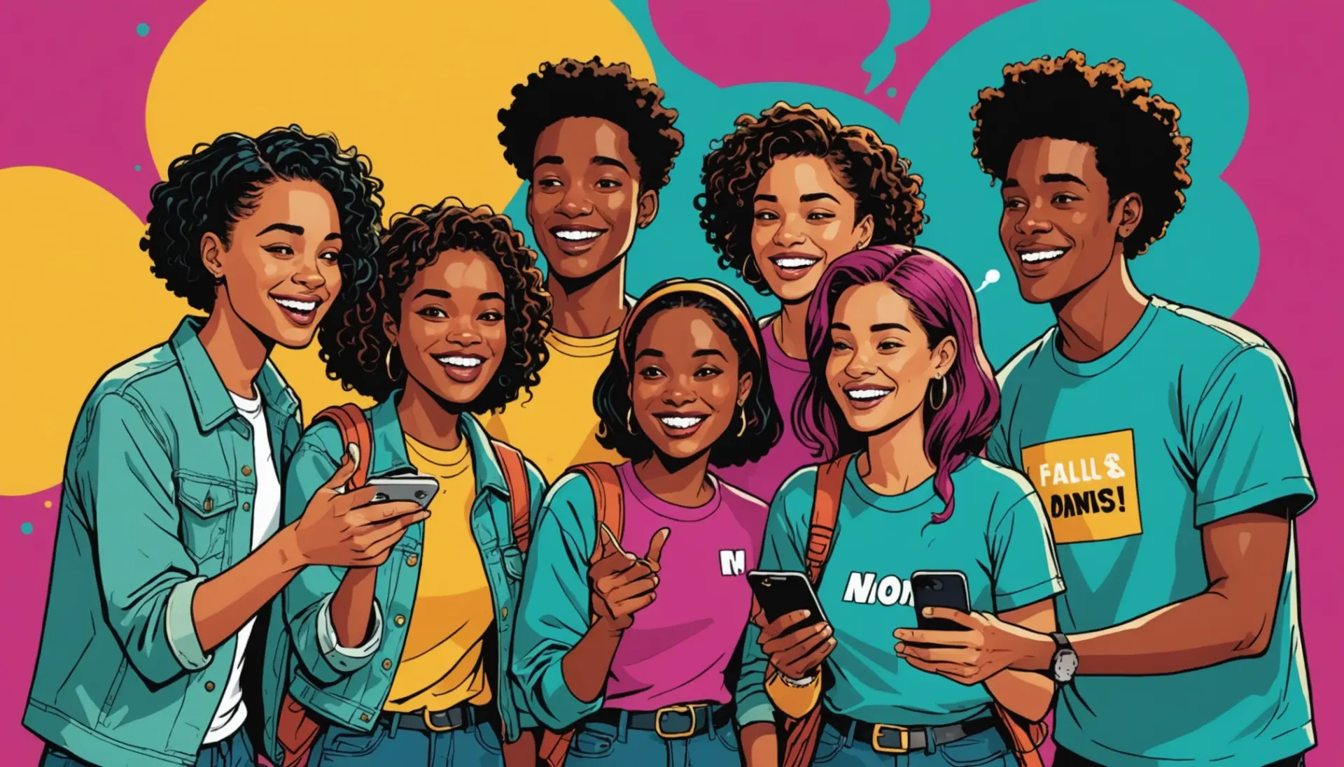 Editorial illustration showing people texting and asking what does wtw mean