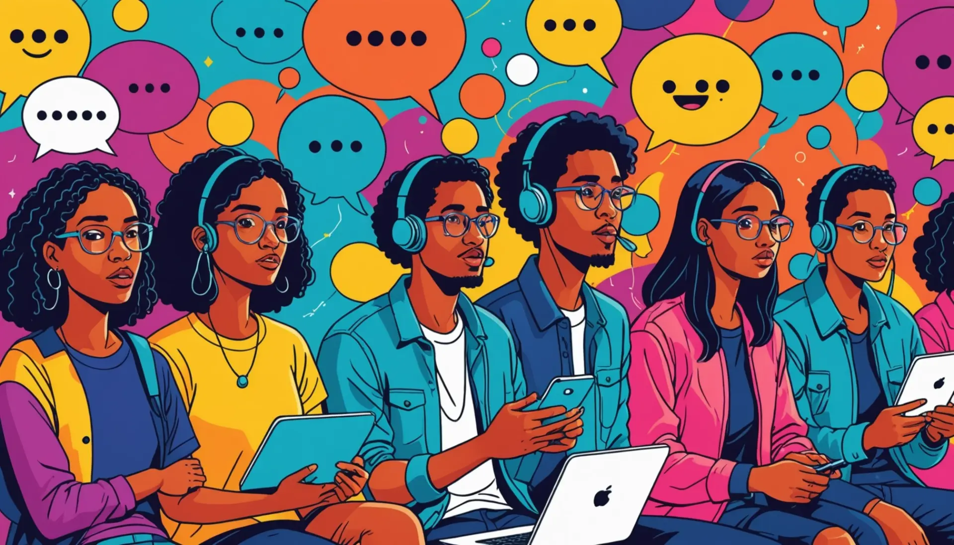 Illustration of an online thread discussing femoid urban dictionary with highlighted speech bubbles