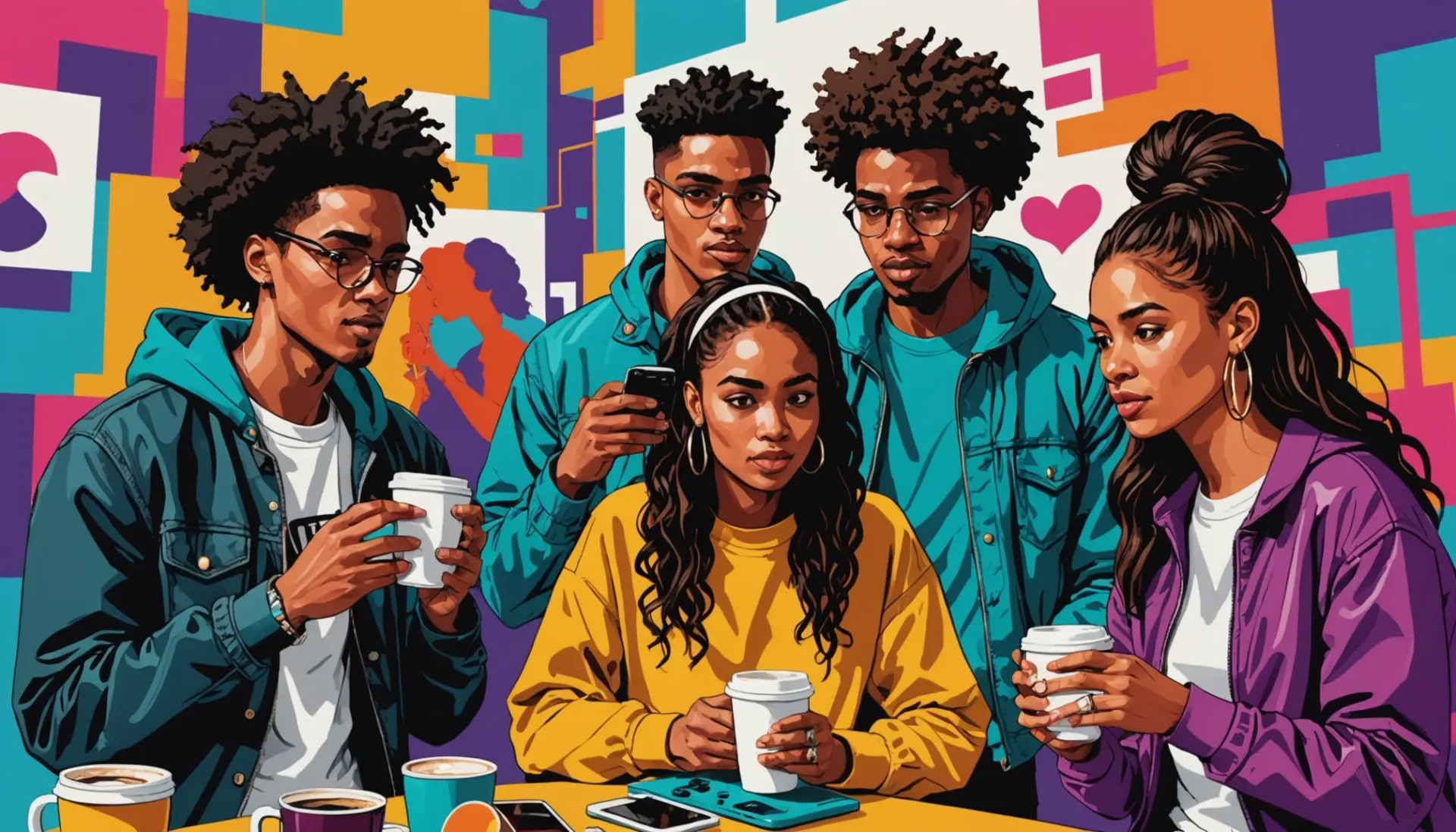 Editorial illustration of people discussing natty urban dictionary meaning