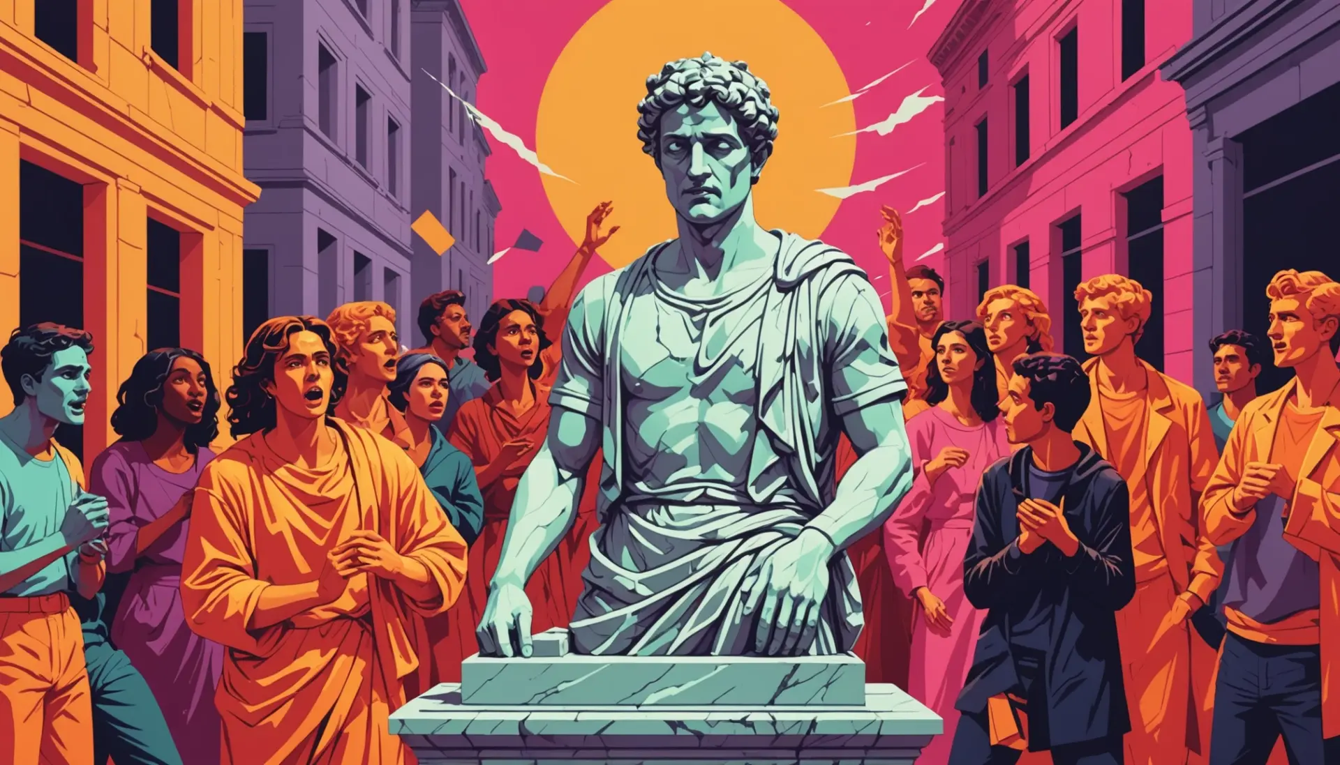 Editorial illustration showing a metaphorical depiction of being castrated, with the phrase what does castrated mean implied in scene