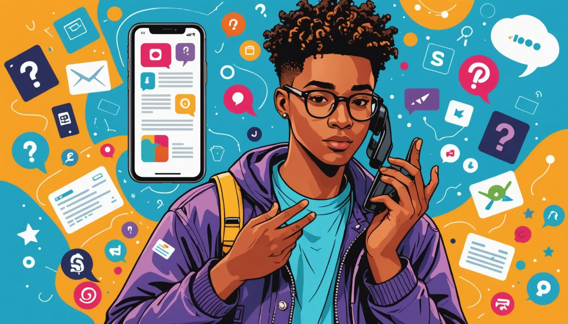 Editorial illustration showing a search for asian dart urban dictionary on a phone