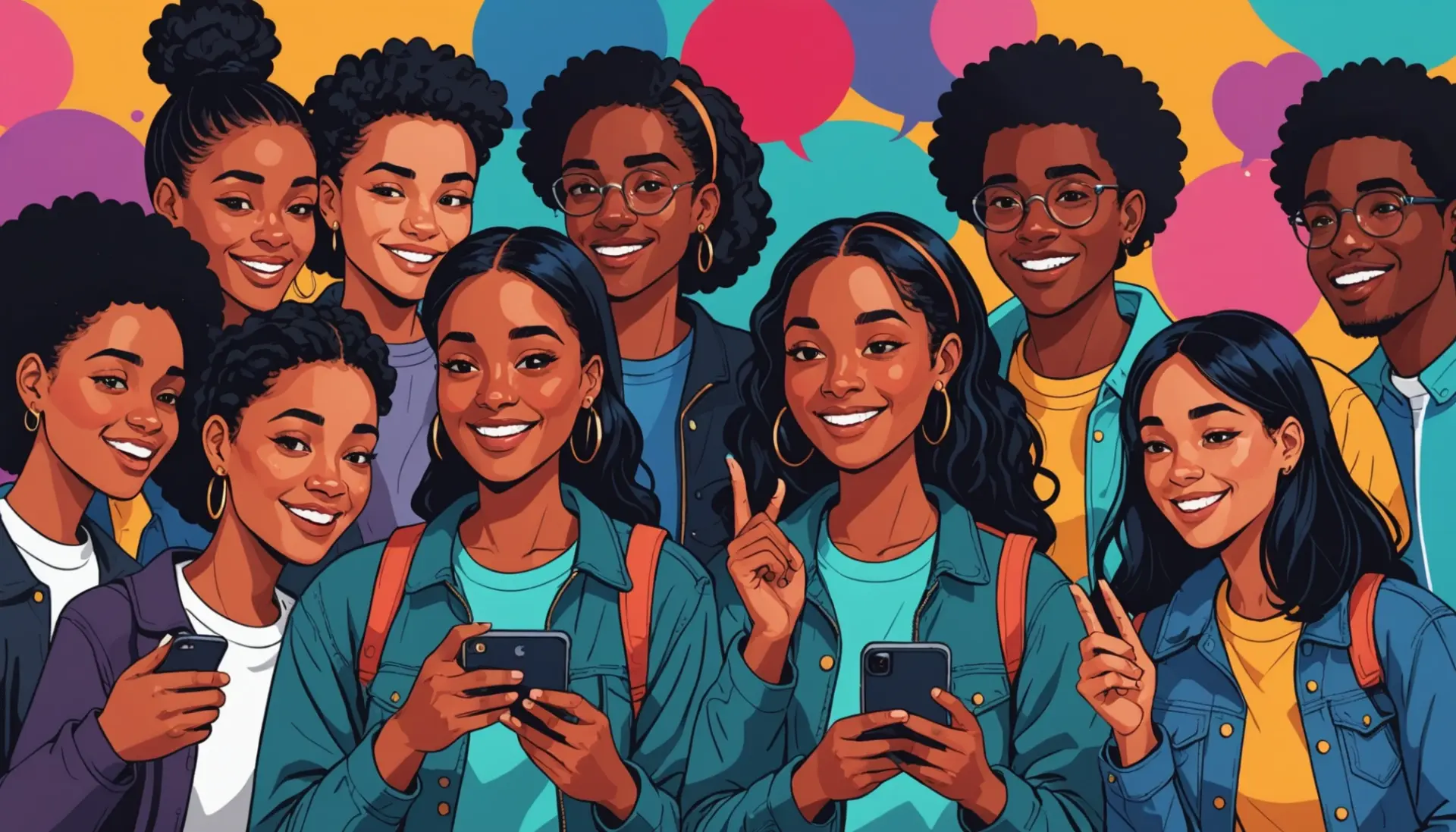 Editorial illustration showing people reacting to a post, with the phrase ratioed slang meaning implied