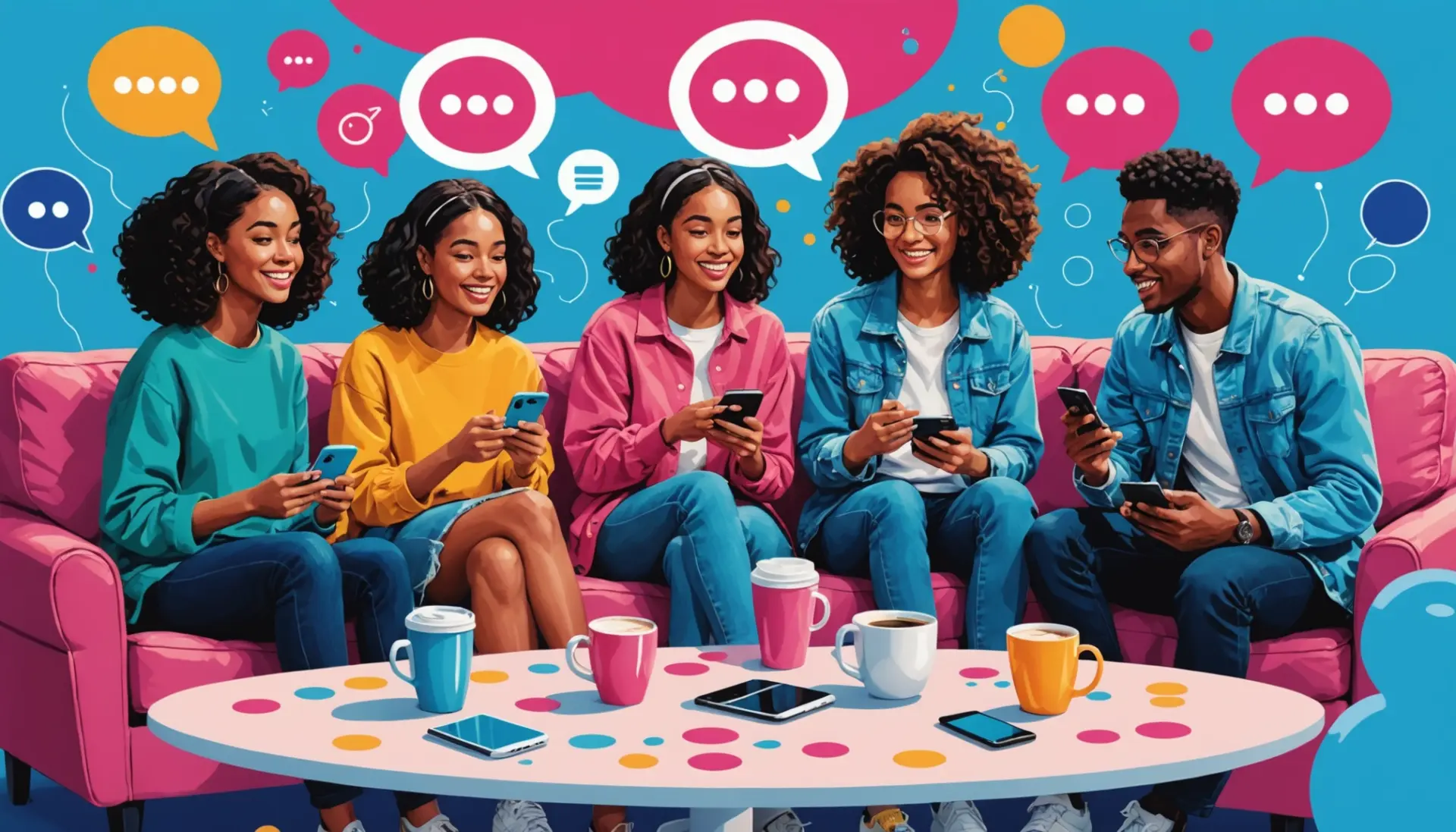 Illustration showing people texting and the phrase what does wydm mean in text