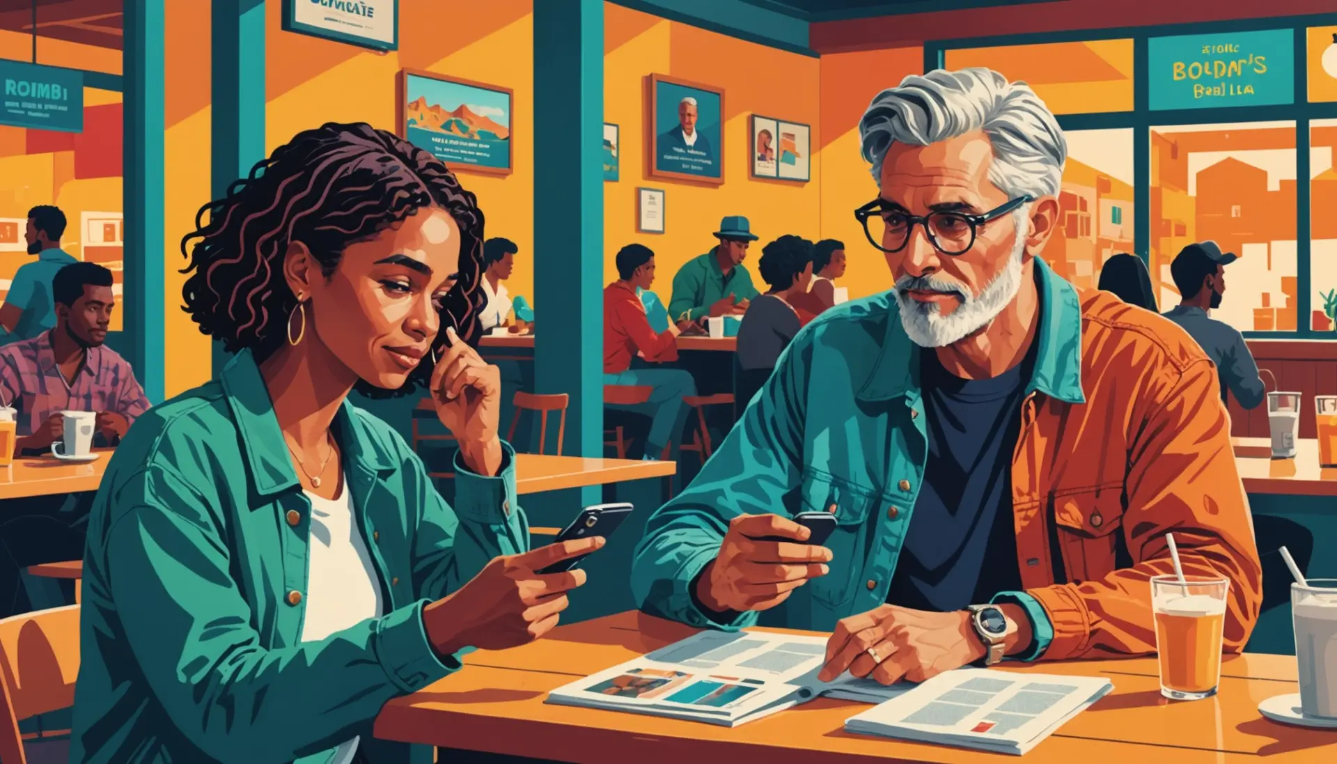 Illustration showing people discussing what does flds mean with cultural symbols