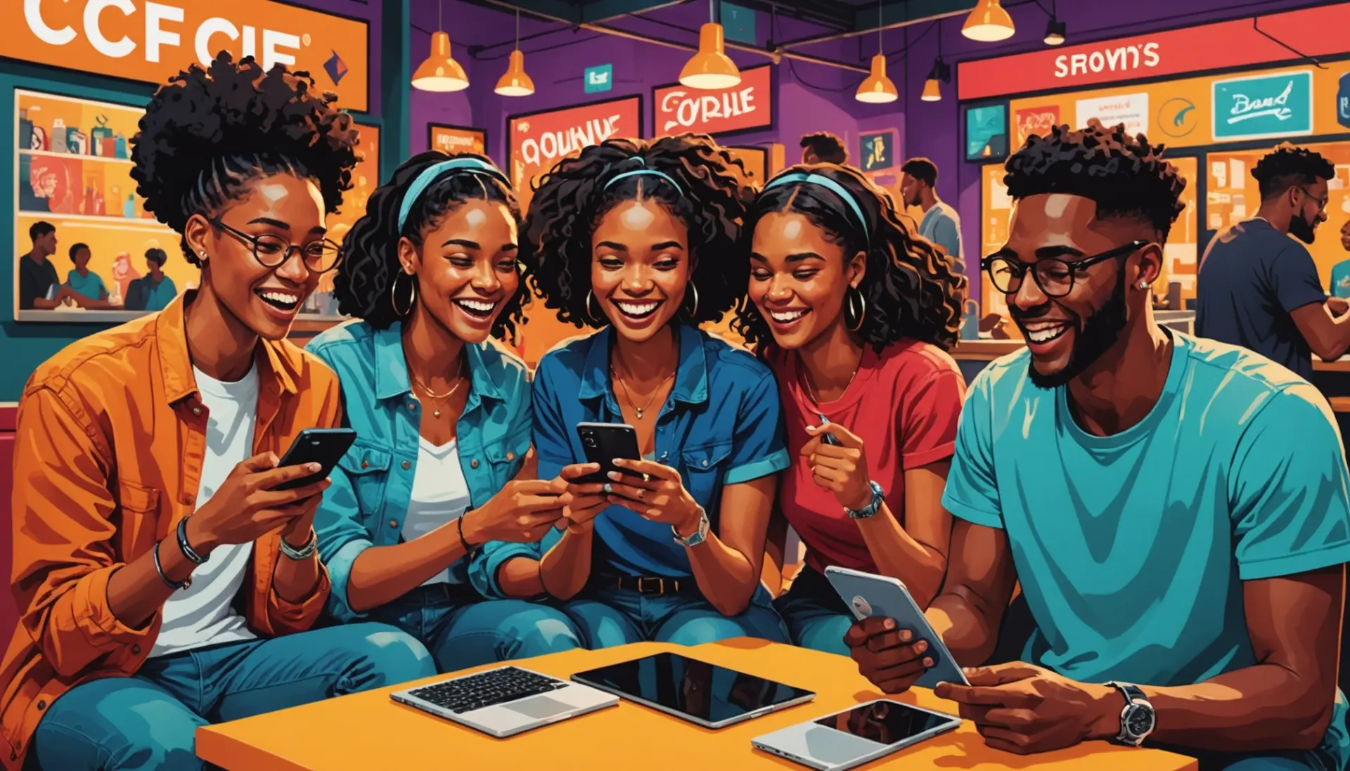 Editorial illustration about cf urban dictionary showing people looking up the term on phones