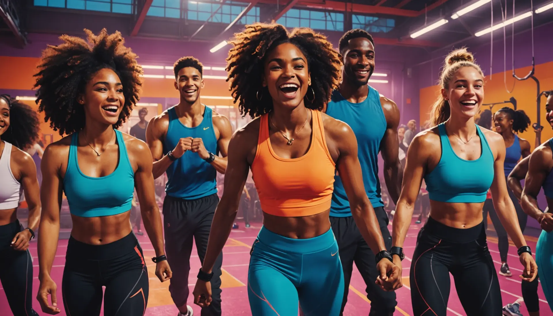 Editorial illustration of a muscular figure with bold street art vibes, caption-style layout referencing yoked urban dictionary