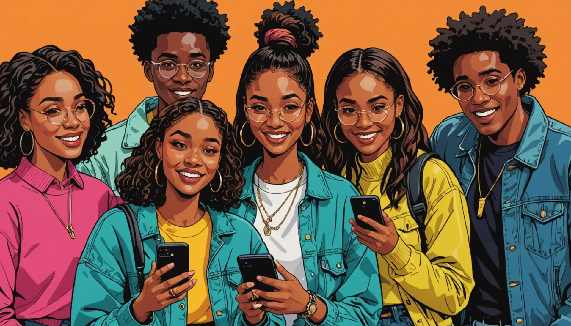 Editorial illustration showing young people reacting to the phrase prude urban dictionary