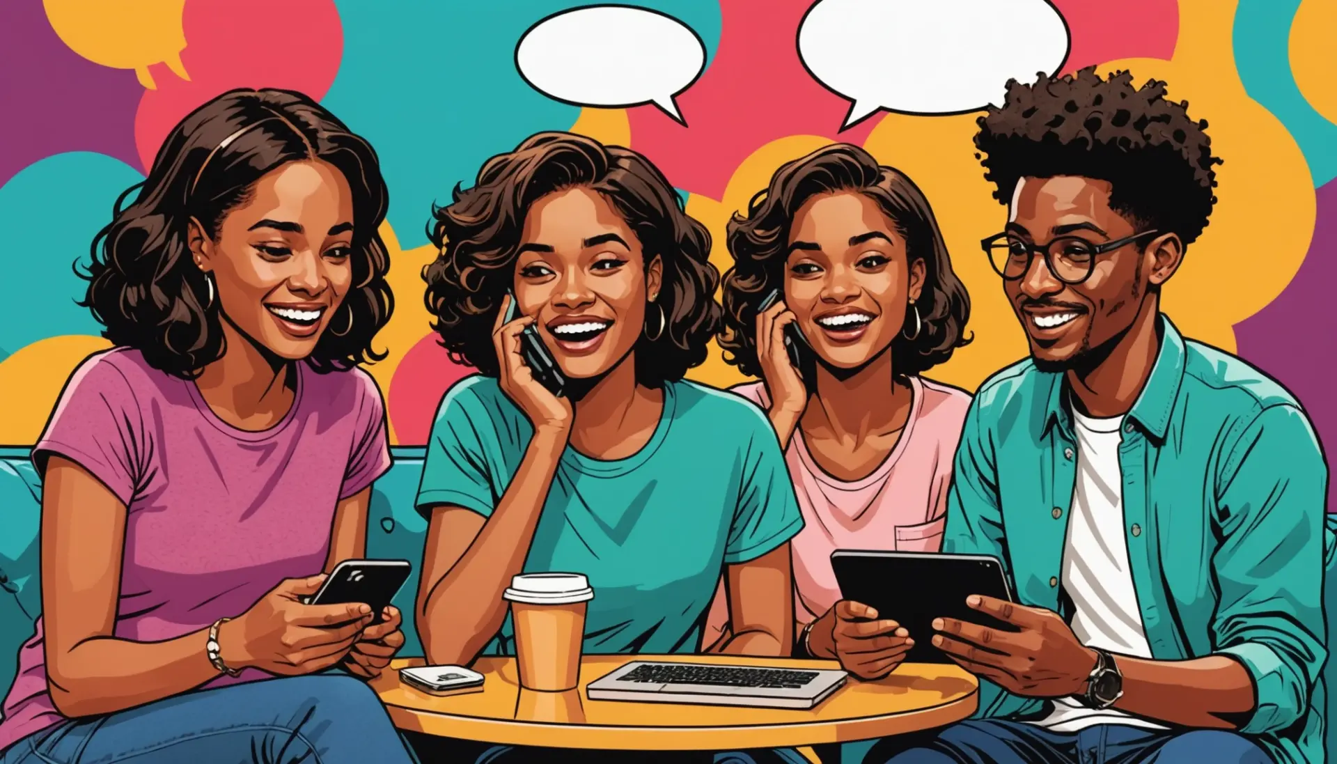 Editorial illustration showing people reacting with a text bubble that reads merp, merp urban dictionary