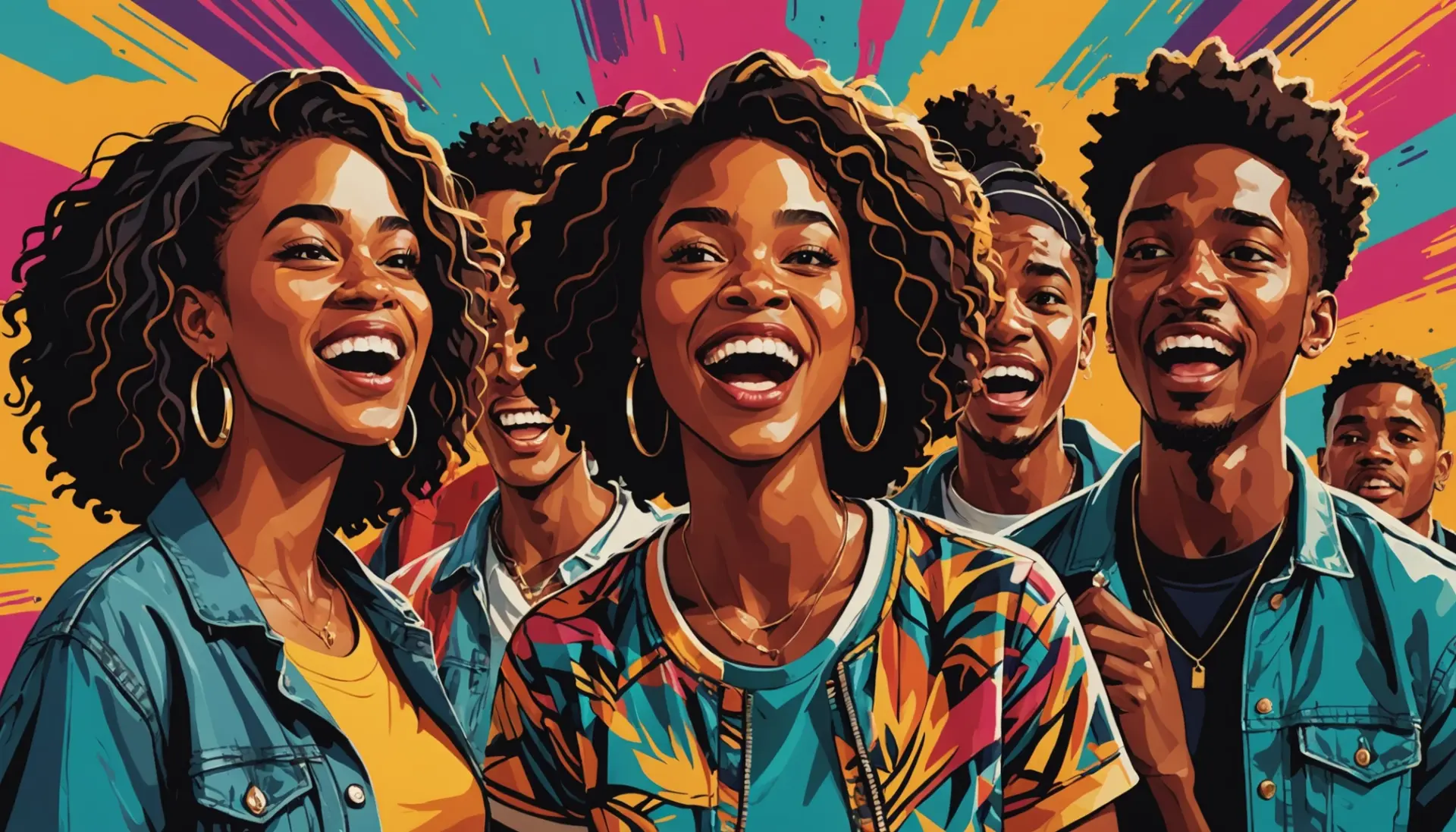 Editorial illustration showing people reacting to the phrase bombaclat urban dictionary