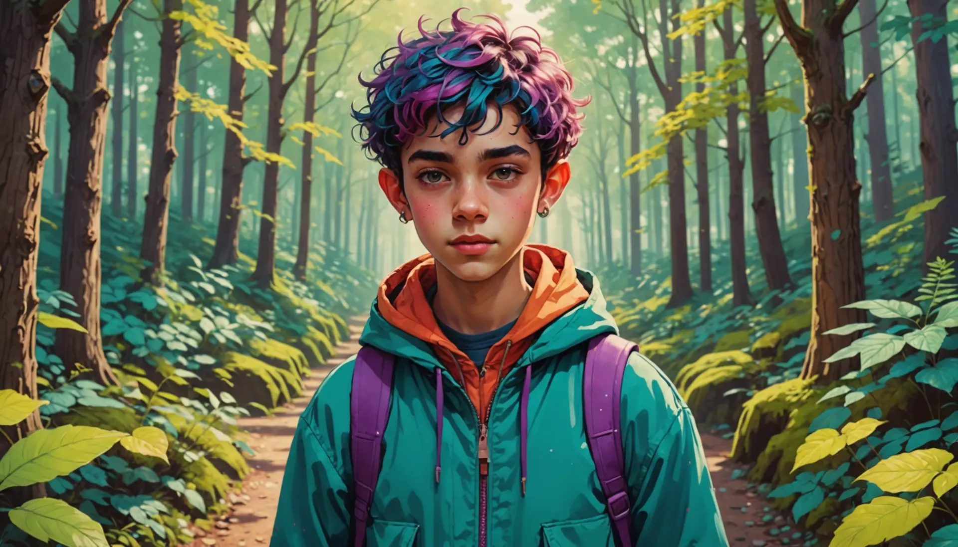 Editorial illustration of a person with an elfin, pixie-like look, reflecting what does elfin mean