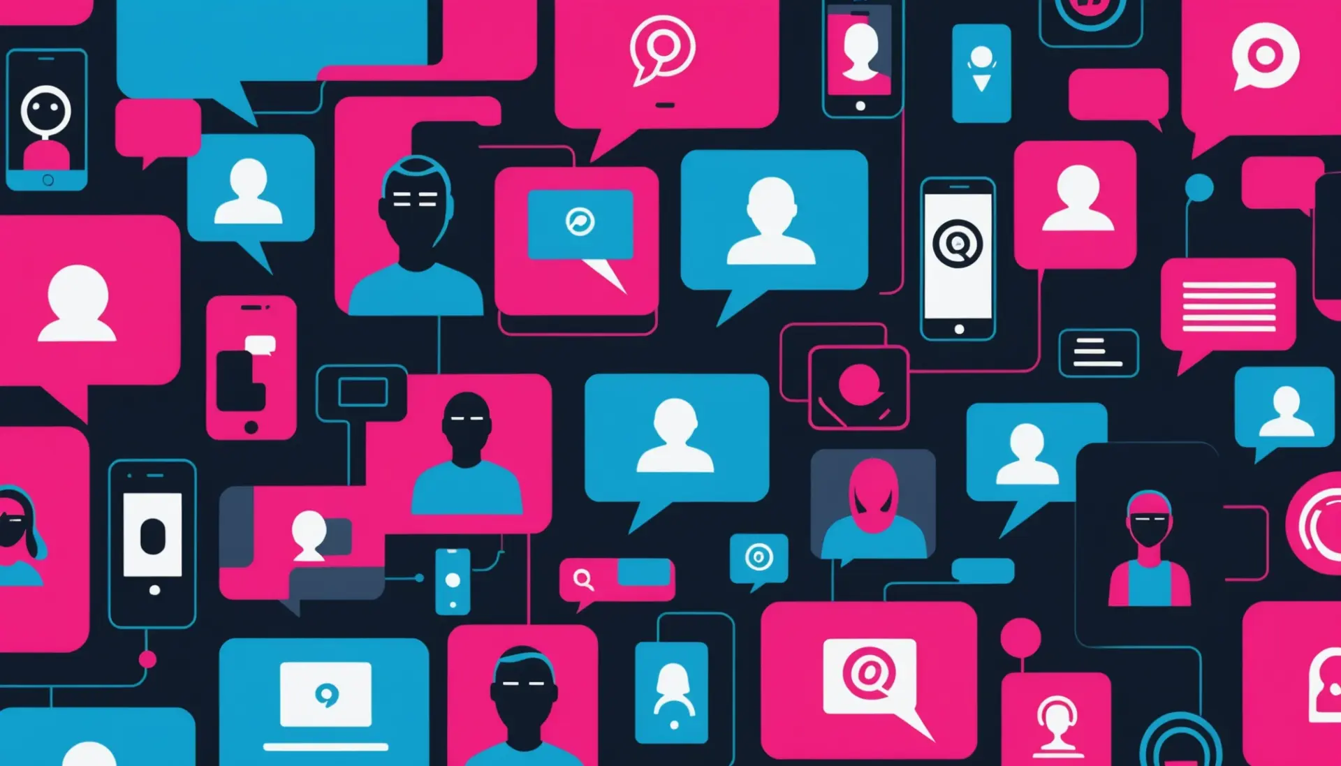 Editorial illustration representing the question what does incel mean with stylized figures and social media motifs