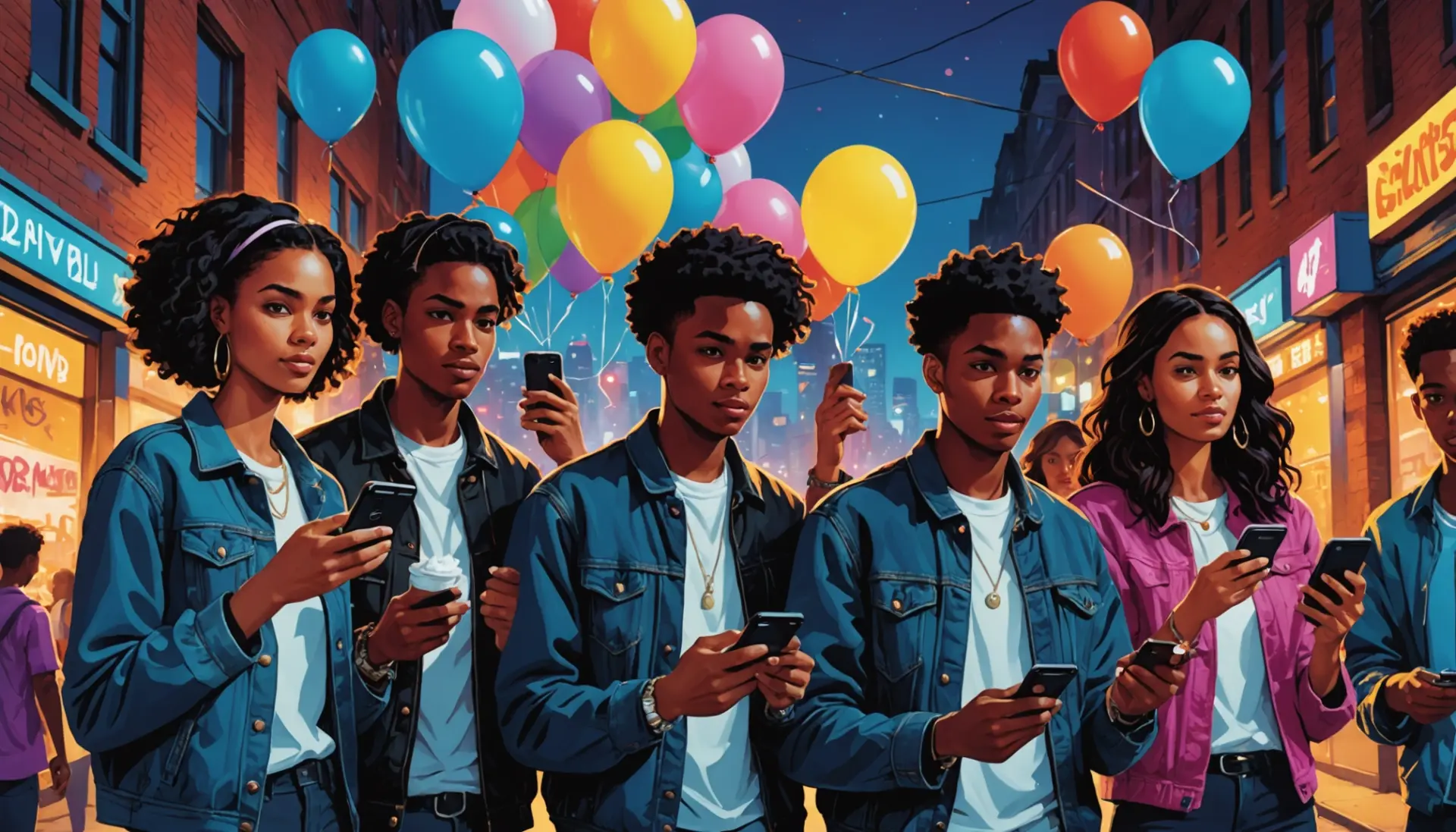 Editorial illustration showing youth culture with nitrous oxide chargers, caption referencing what are whippets urban dictionary