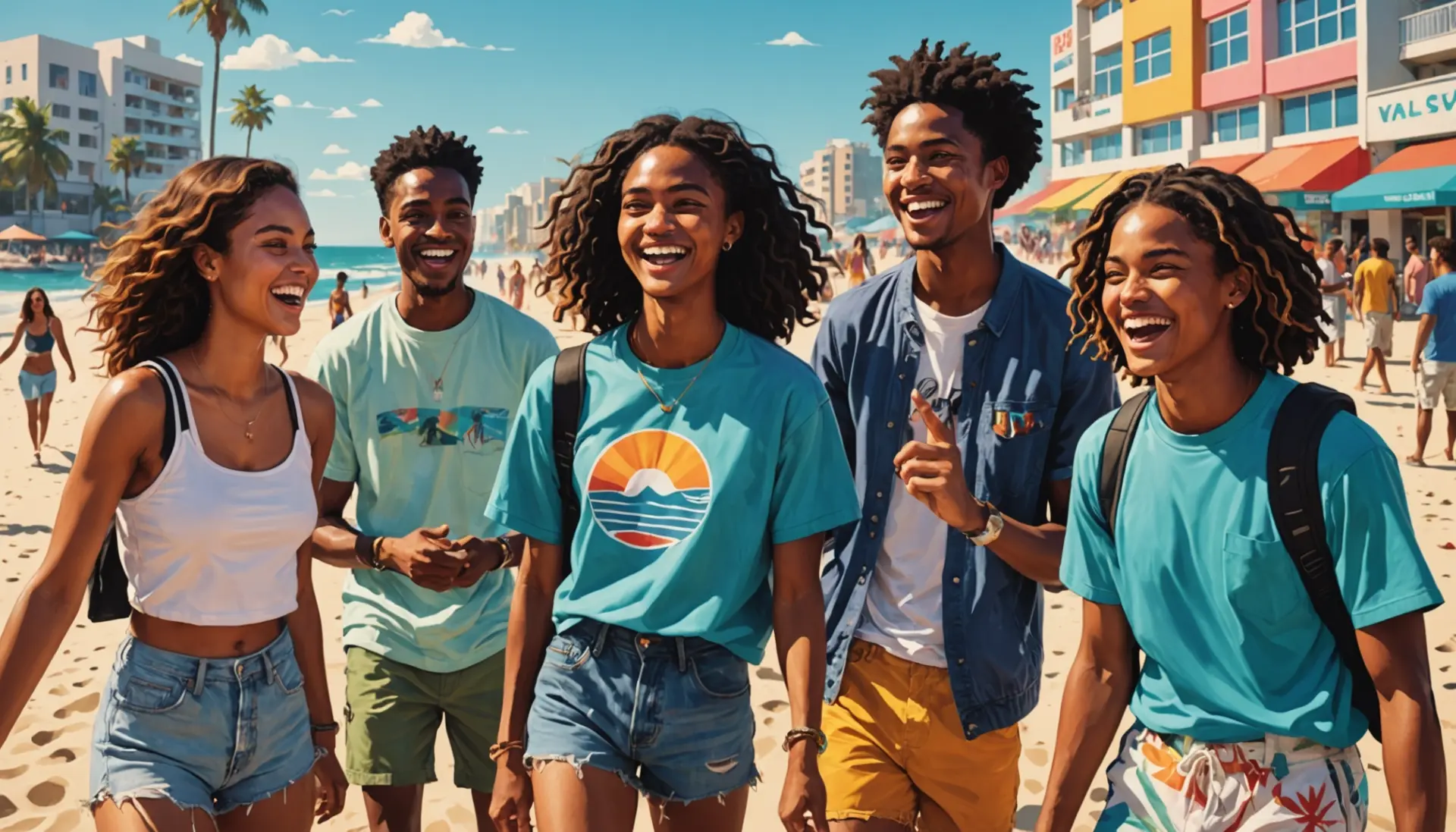 Editorial illustration showing young people using bra slang