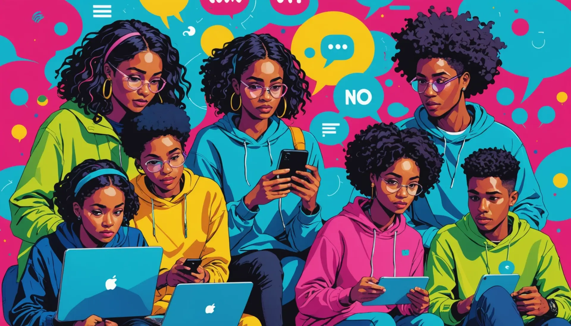 Illustration of people texting with the phrase what does lm mean in text shown in chat bubbles