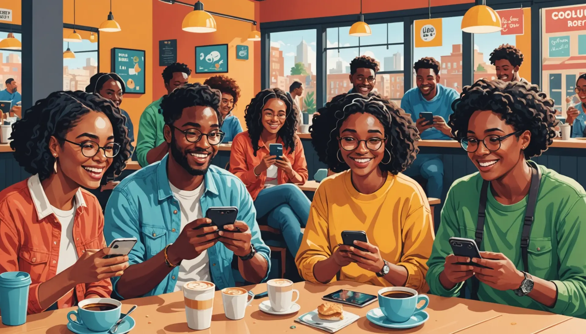 Editorial illustration of people and memes representing chub meaning slang