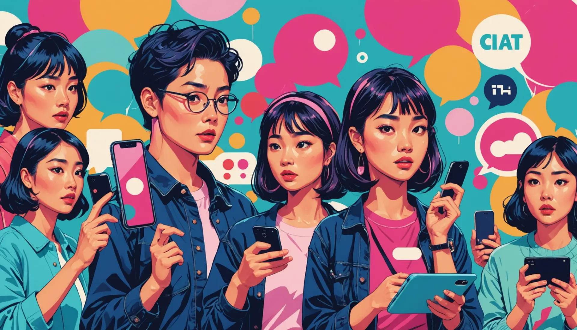 Editorial illustration related to bukaki meaning slang showing online culture icons