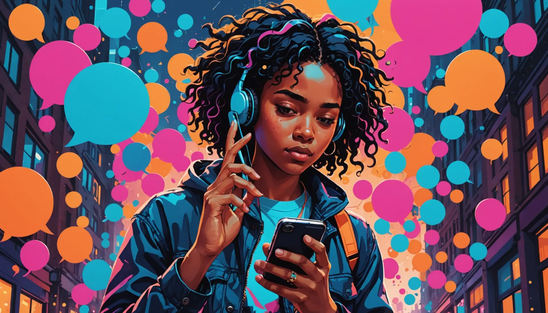 Editorial illustration showing a smartphone with notification bubbles and the phrase what is a sms text message in context