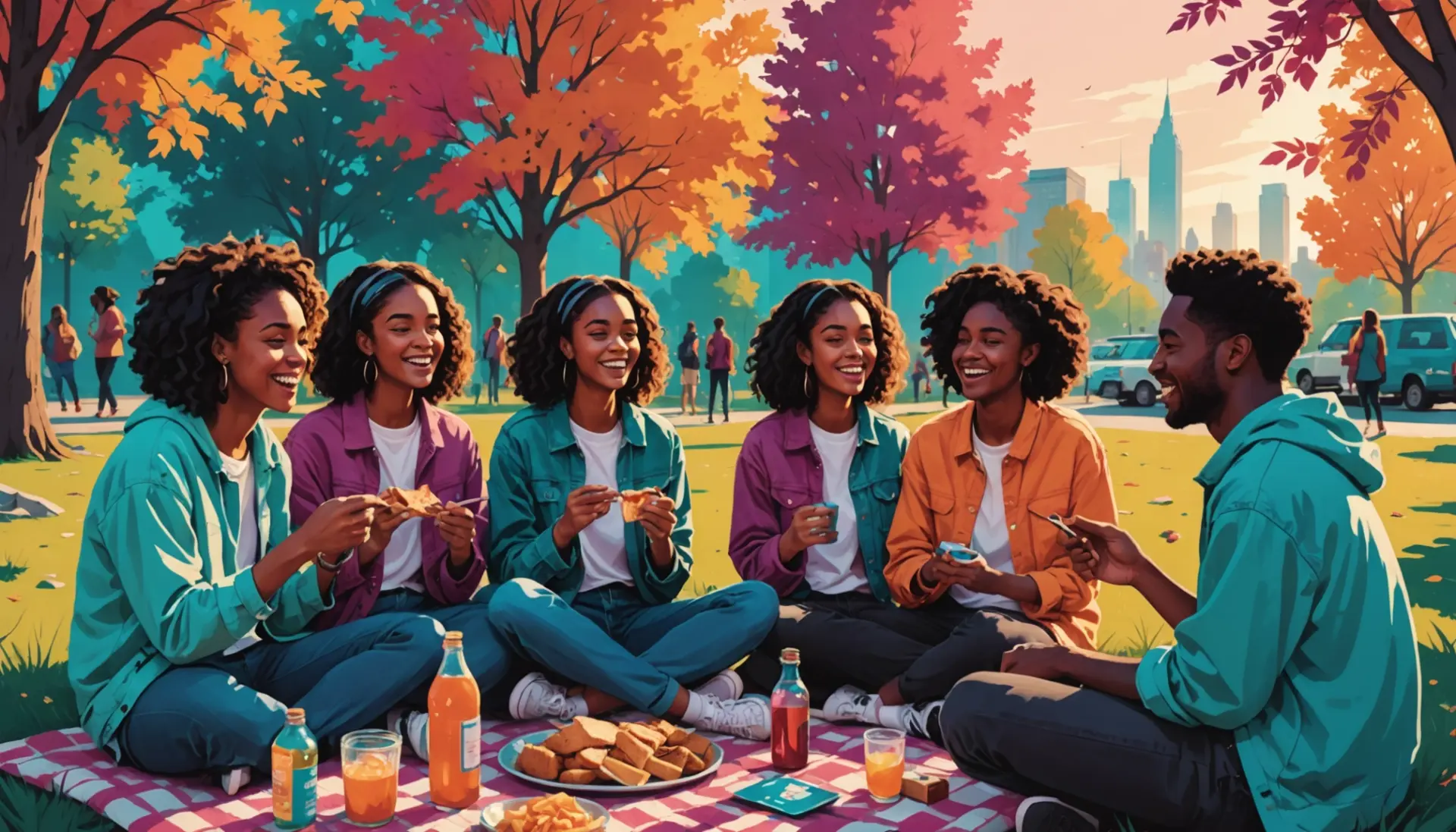 Editorial illustration showing youth culture around 420 with the phrase 4 20 urban dictionary in context