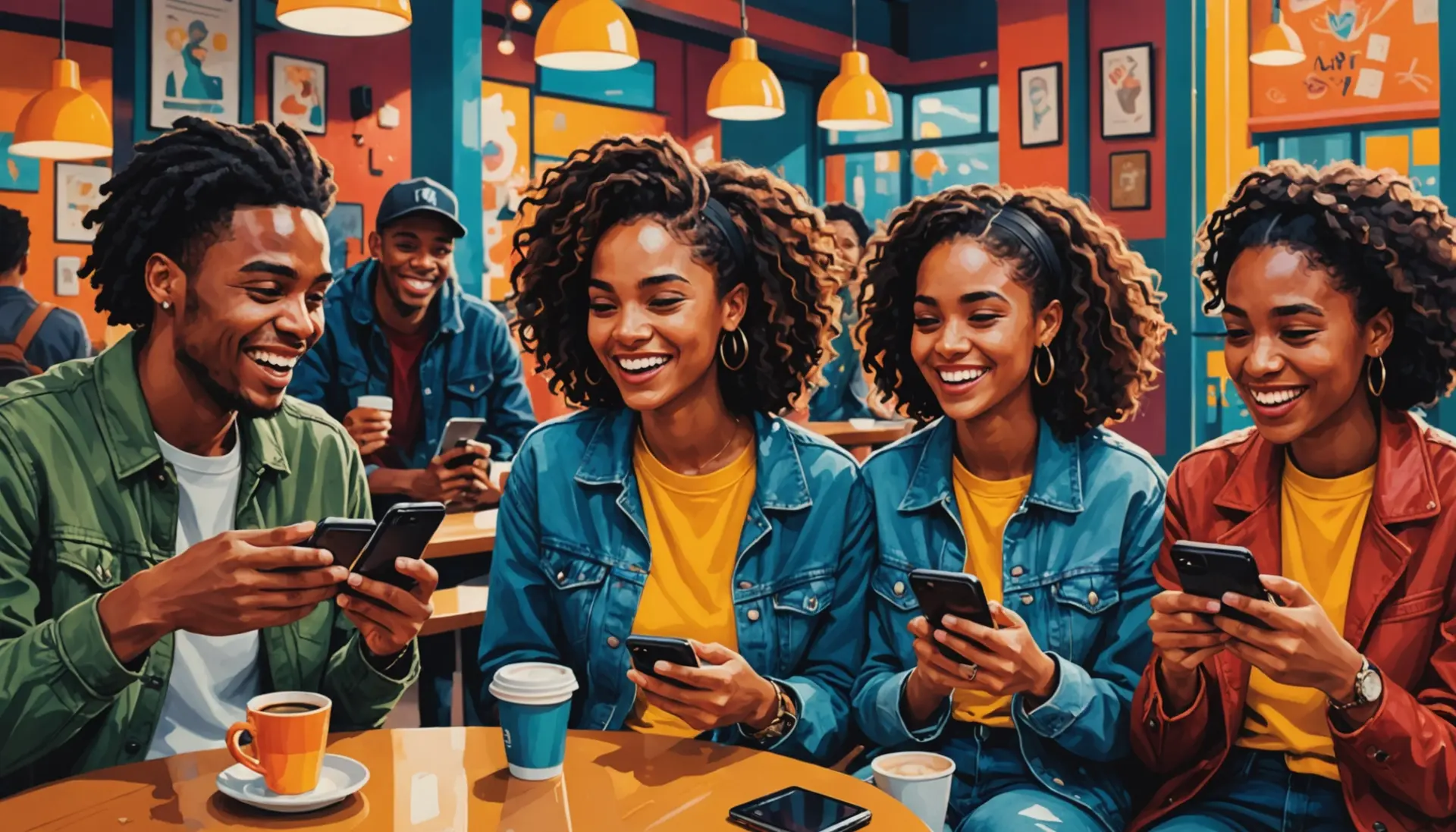 Editorial illustration showing teens texting and asking 'what does khs mean in text' on their phones