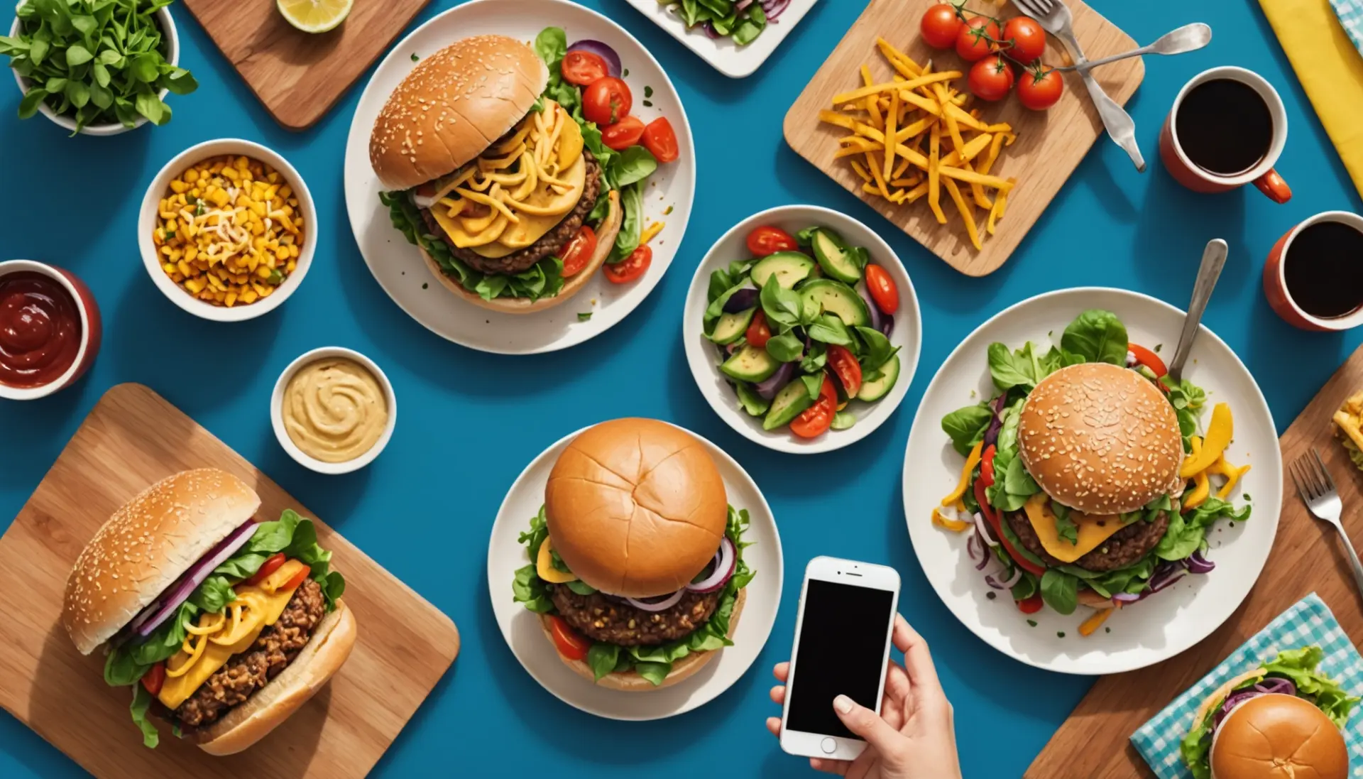 Editorial illustration showing a plant-based meal and a Twitter feed captioned with meatless slang