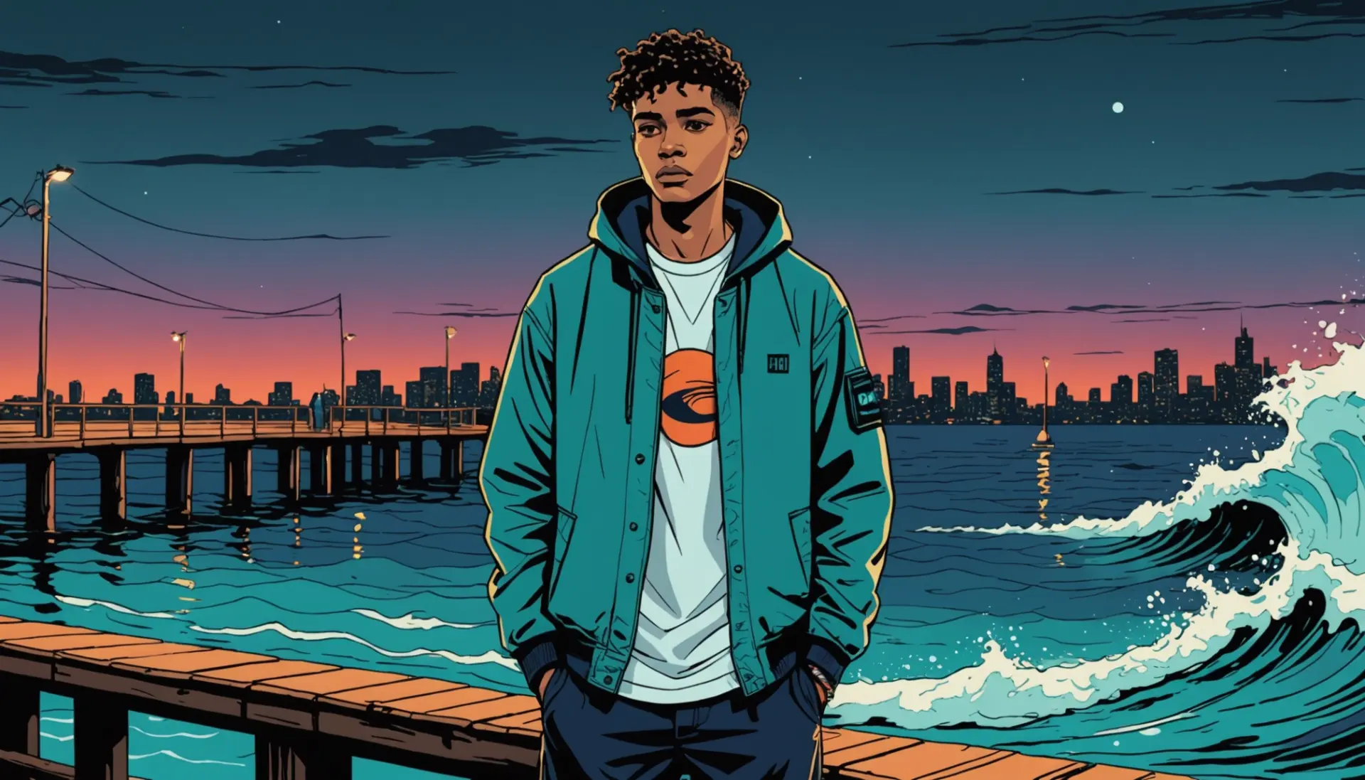 Editorial illustration of a person rolling their eyes with a wave of murky bilge water behind them, bilge definition slang